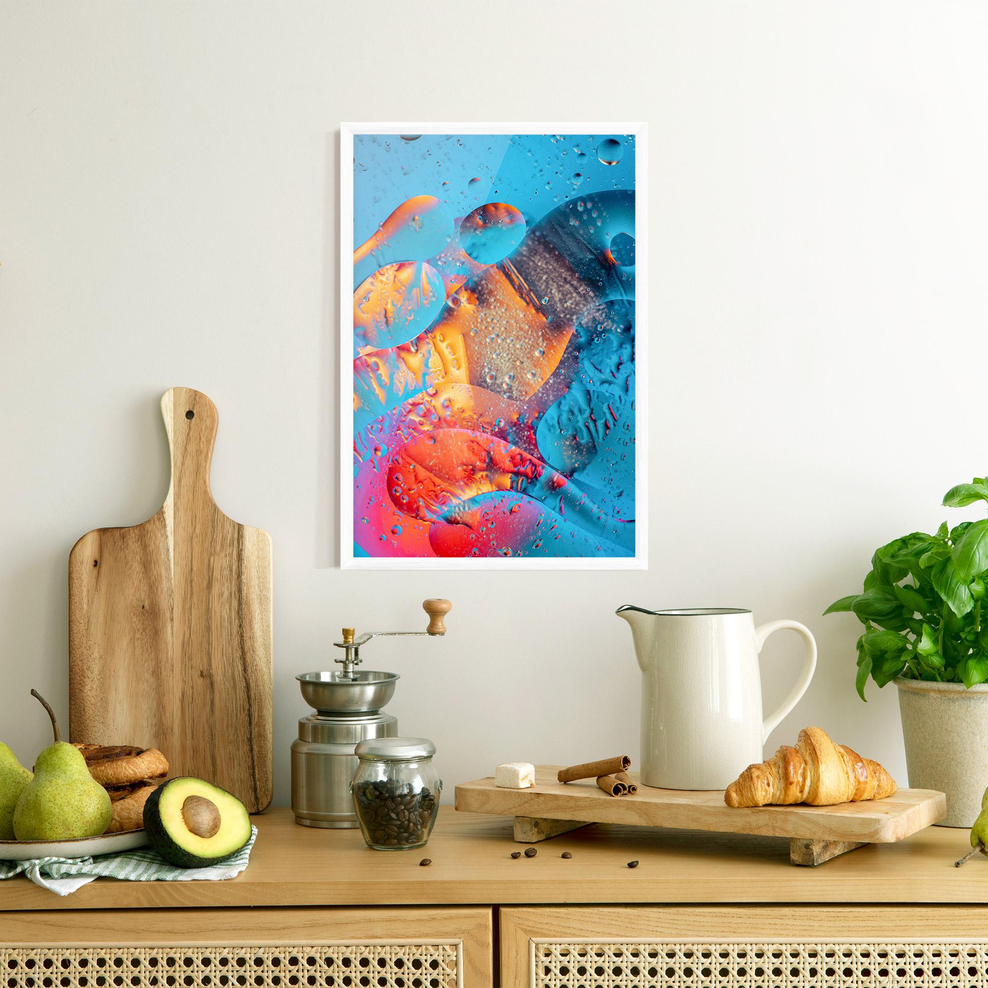 Gerahmte Poster Blue Orange Drops mockup 8