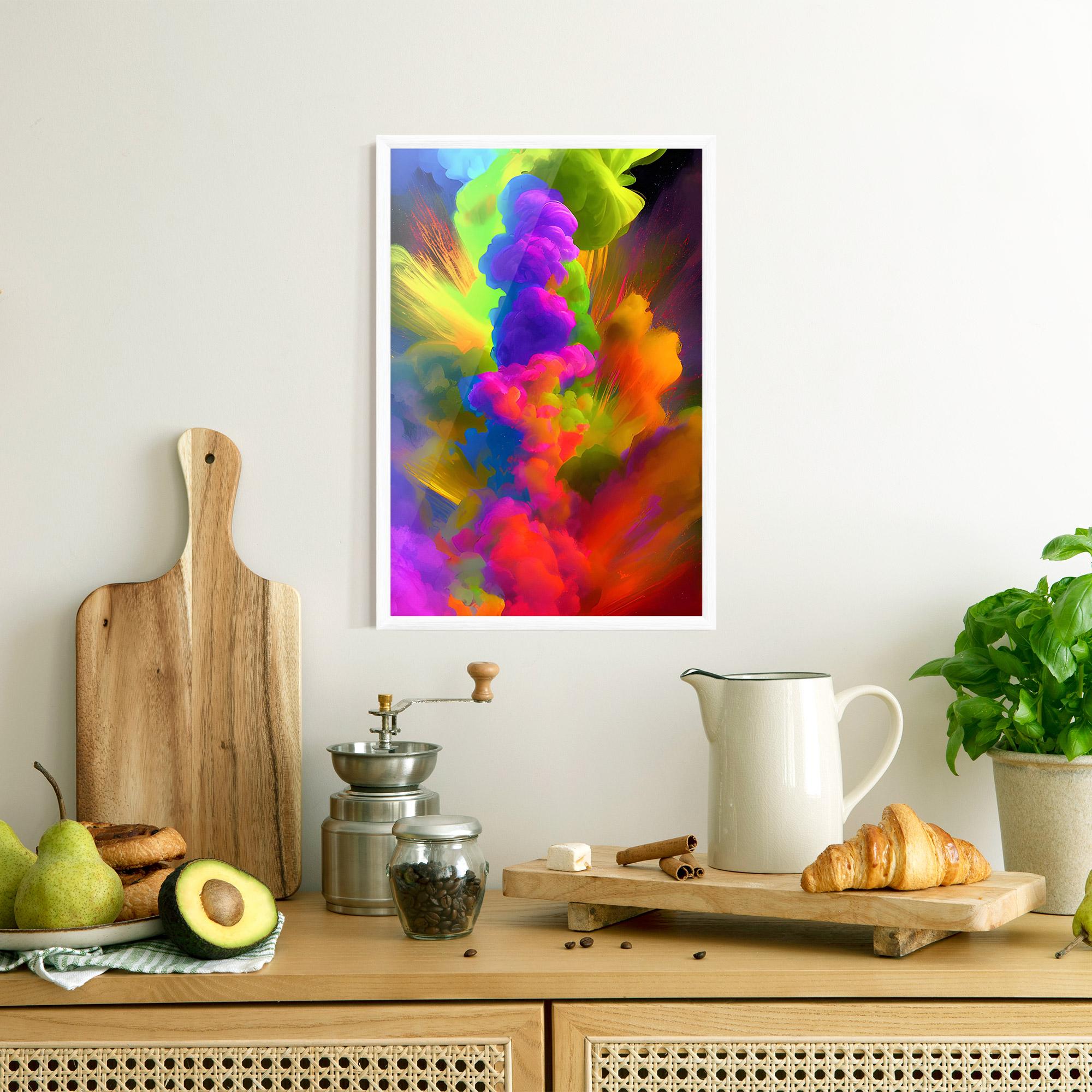 Gerahmte Poster Blurred Colorful Smoke mockup 8