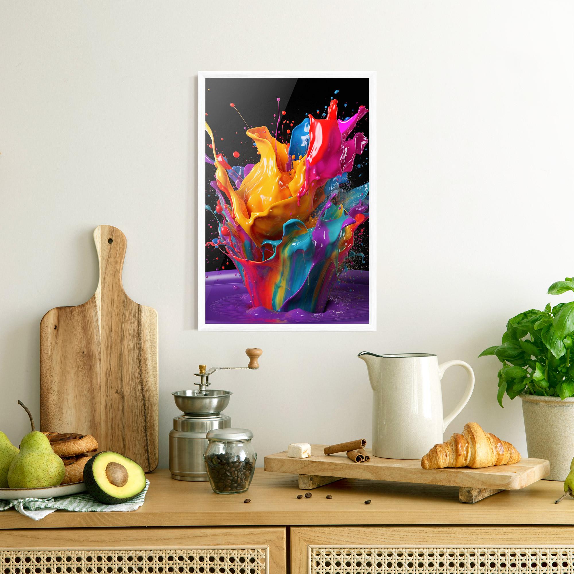 Gerahmte Poster Brightly Color Splashing mockup 8