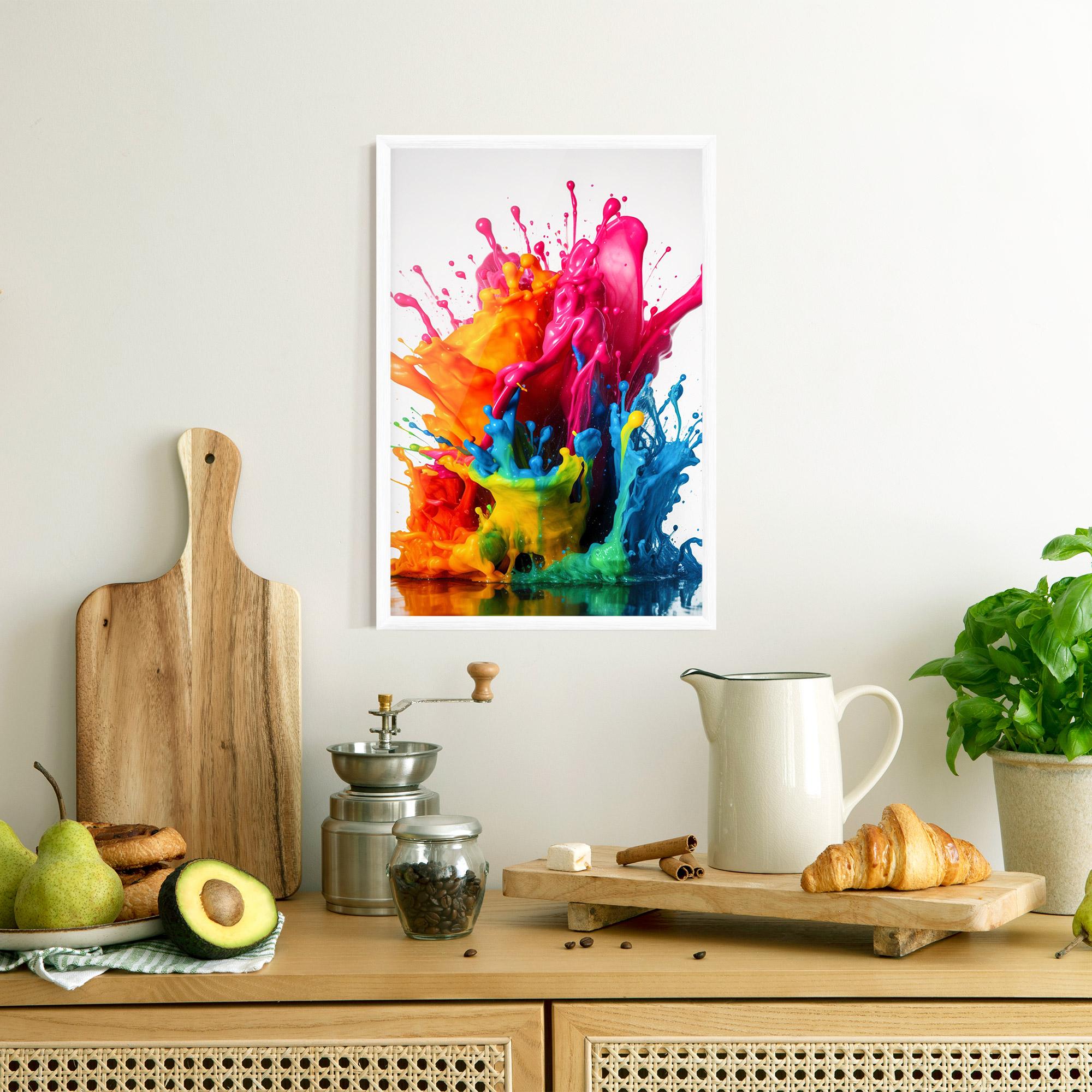 Gerahmte Poster Colorful Explosion Paint mockup 8