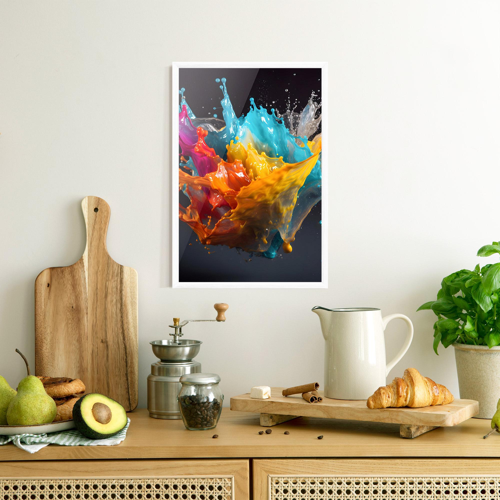 Gerahmte Poster Colorful Splash Floating mockup 8