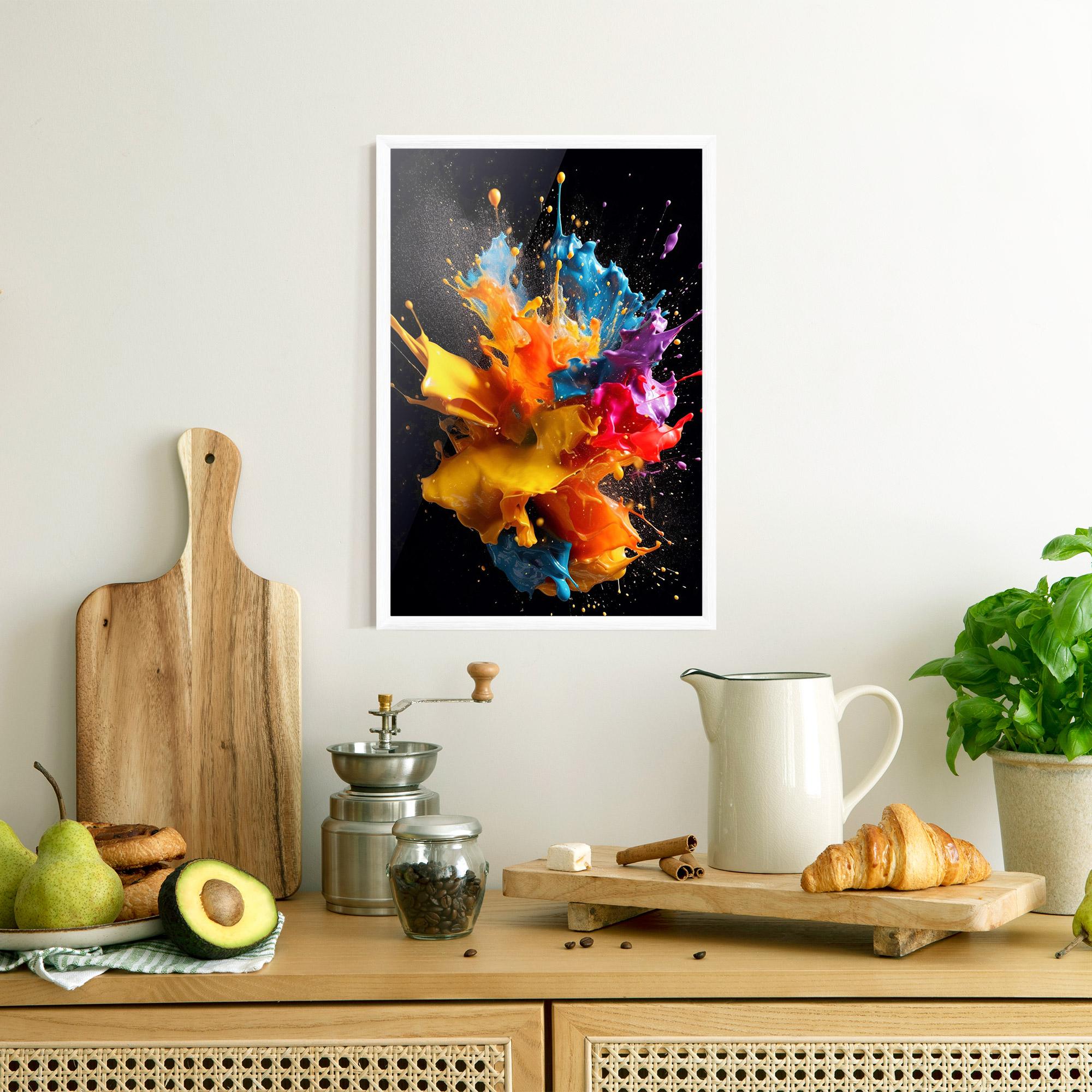 Gerahmte Poster Colors Splashing mockup 8
