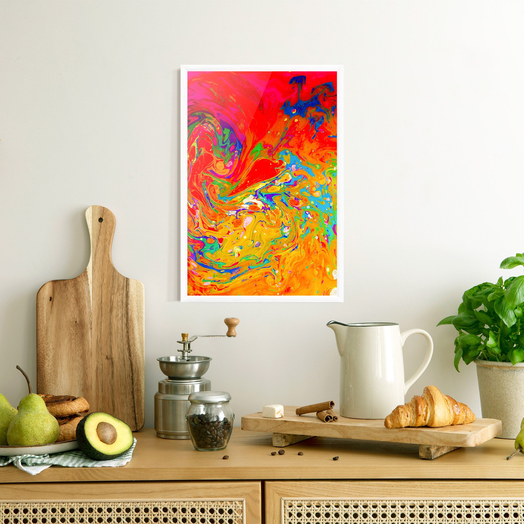 Marbling Orange Art mockup 8