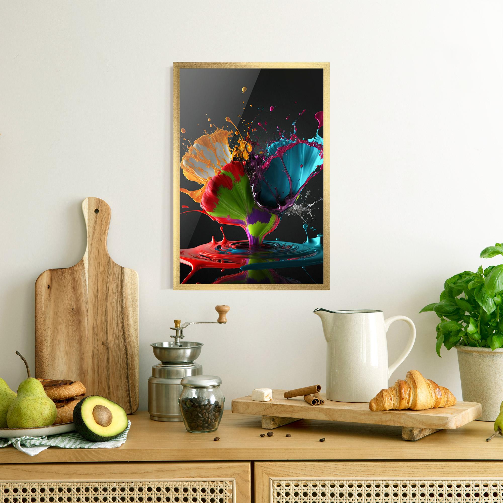 Gerahmte Poster Beautiful Colorful Splash mockup 8