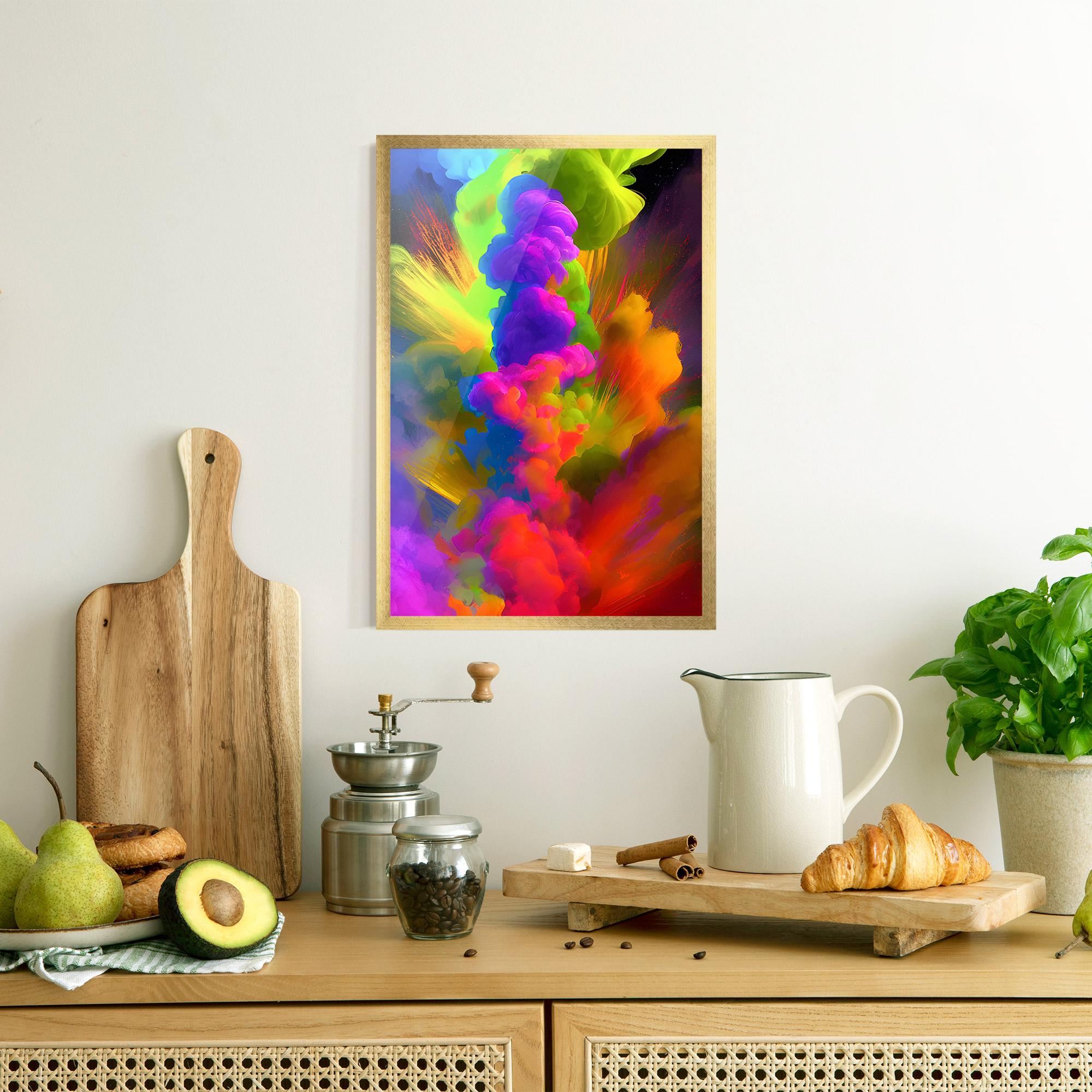 Gerahmte Poster Blurred Colorful Smoke mockup 8