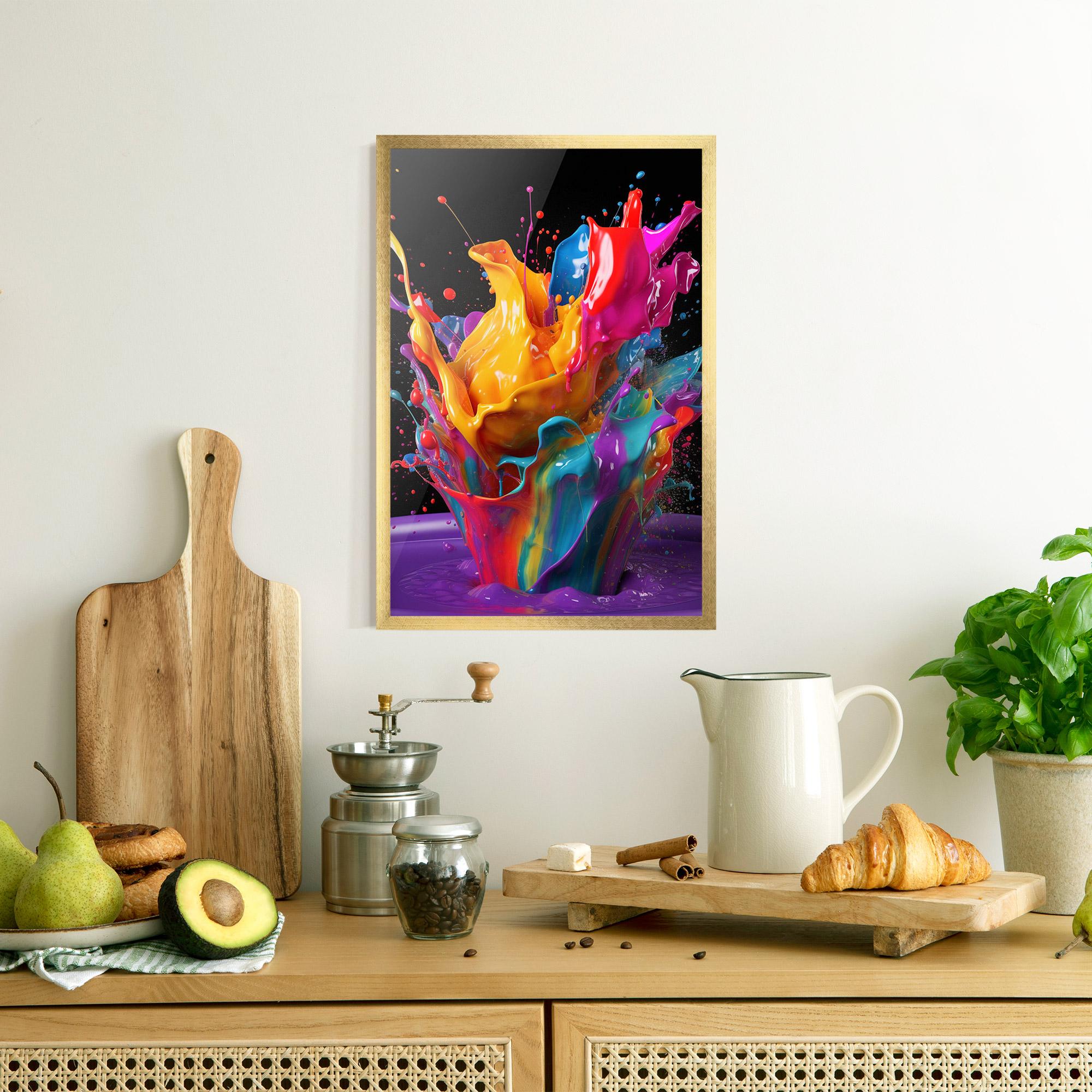 Gerahmte Poster Brightly Color Splashing mockup 8