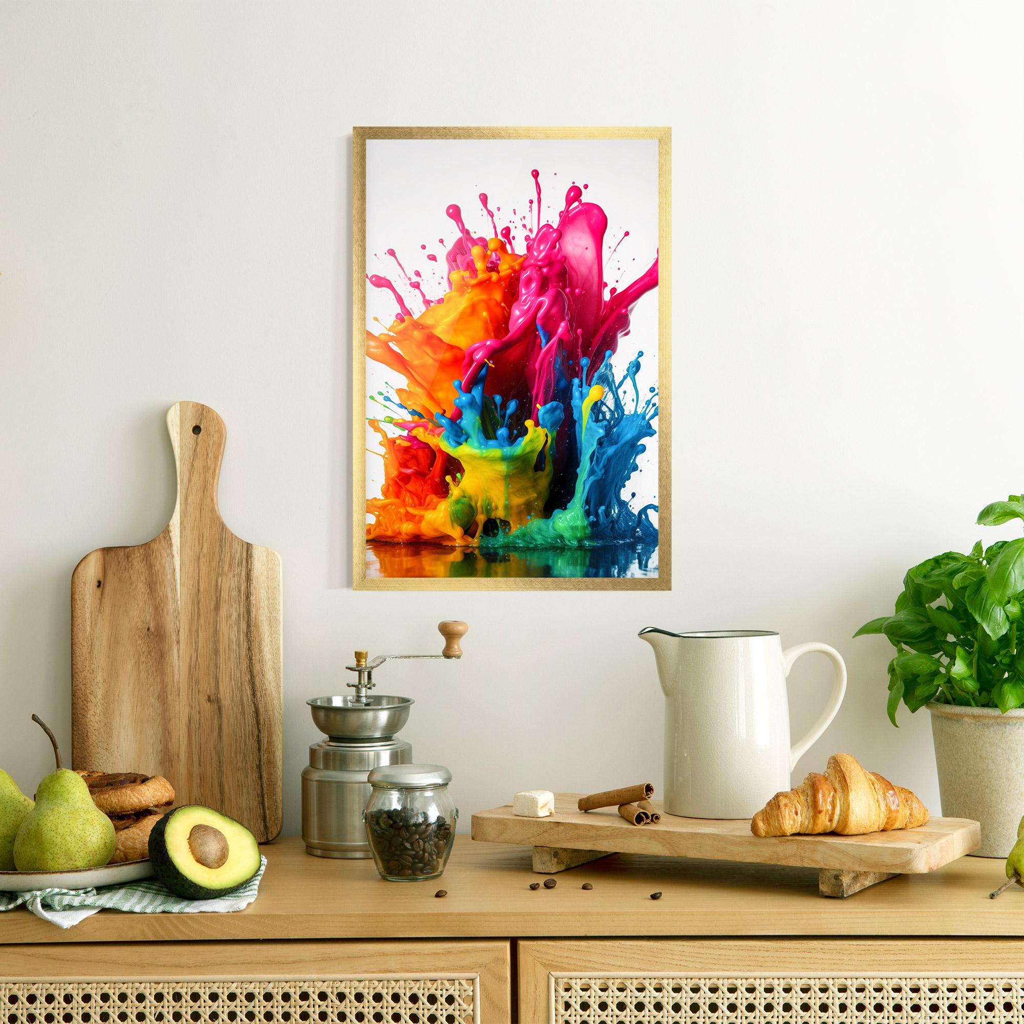 Gerahmte Poster Colorful Explosion Paint mockup 8