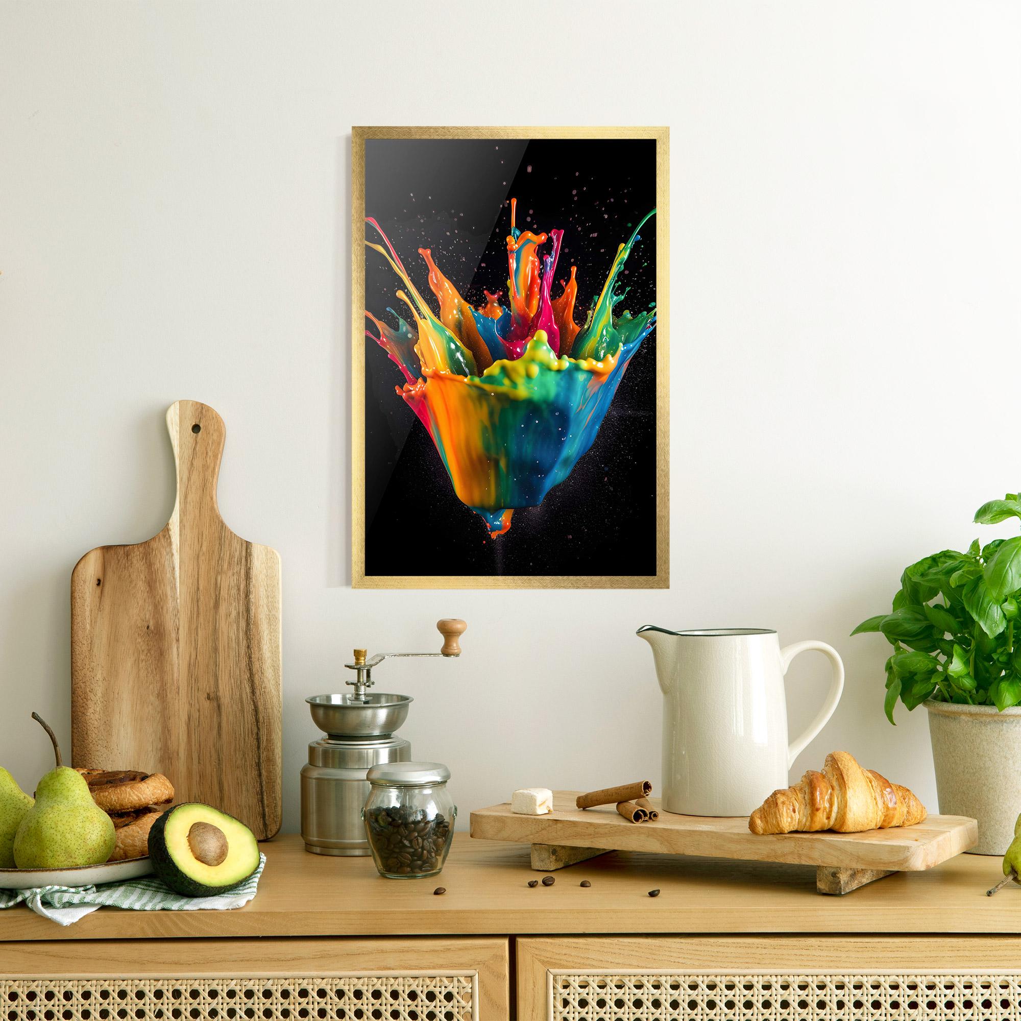 Gerahmte Poster Colorful Paint Dropped mockup 8