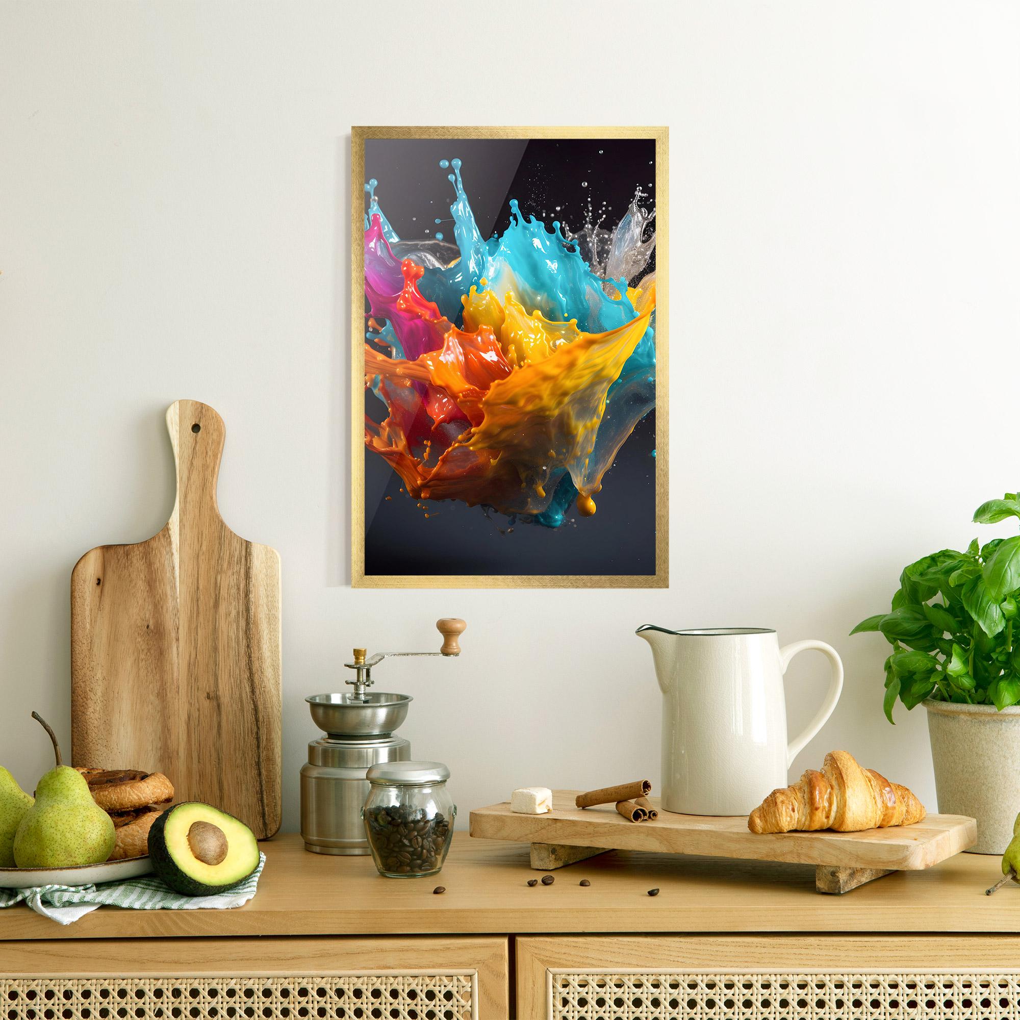 Gerahmte Poster Colorful Splash Floating mockup 8