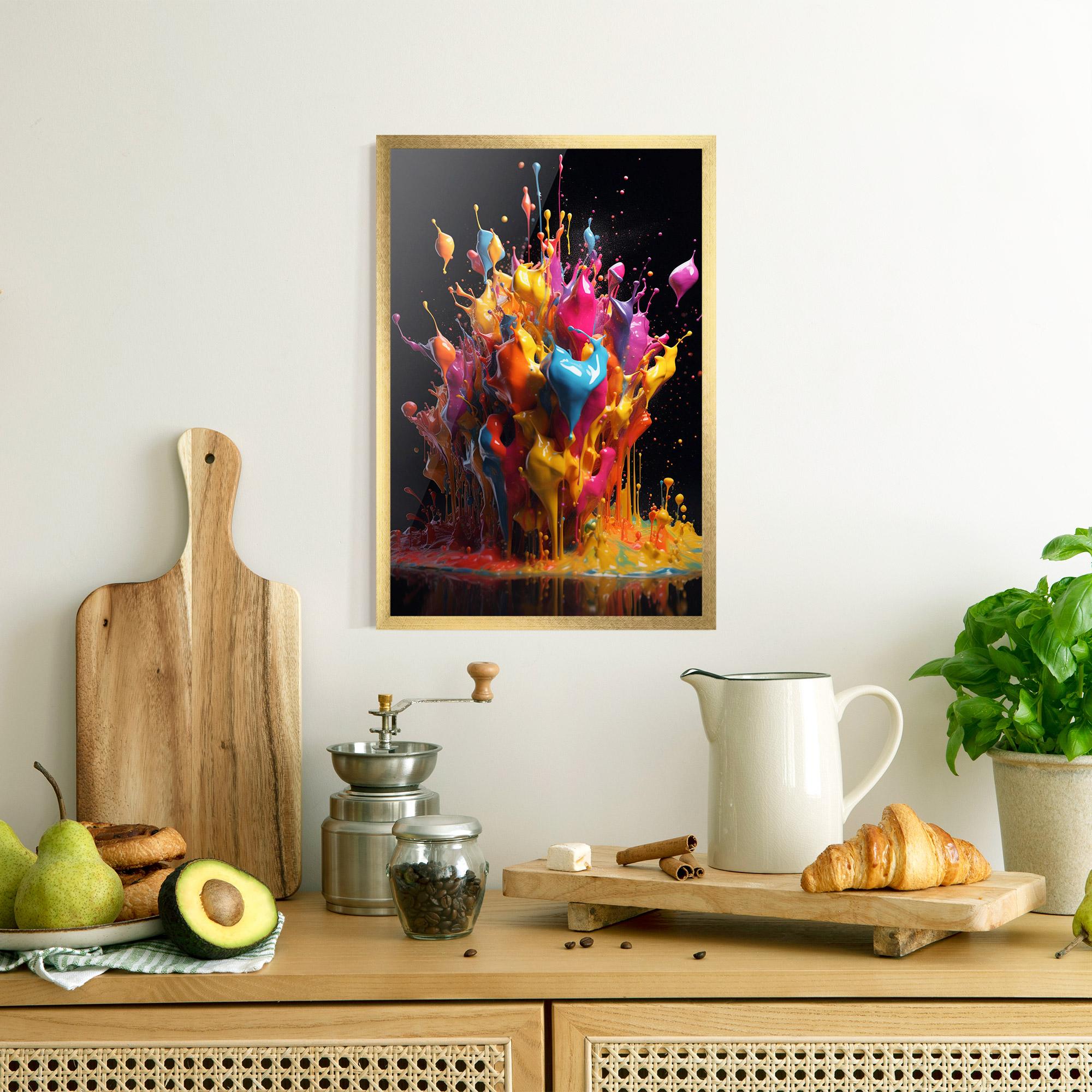 Gerahmte Poster Liquid Splashing mockup 8