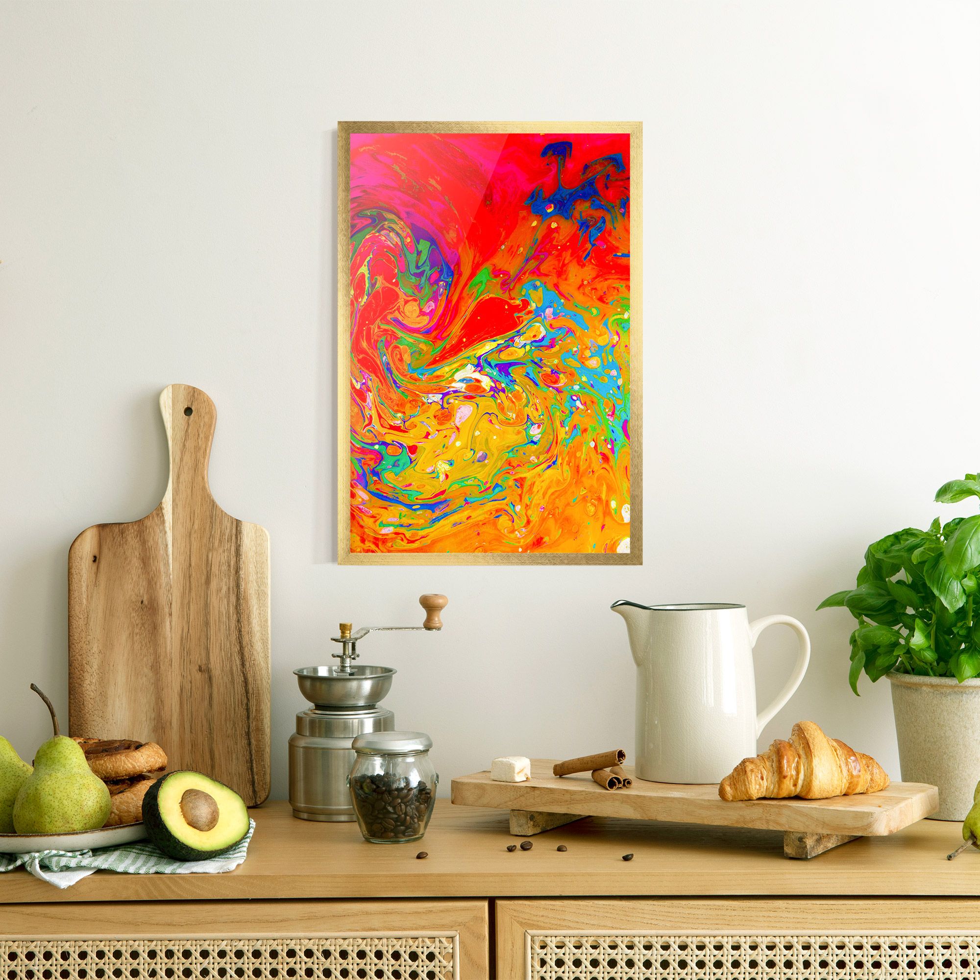 Marbling Orange Art mockup 8