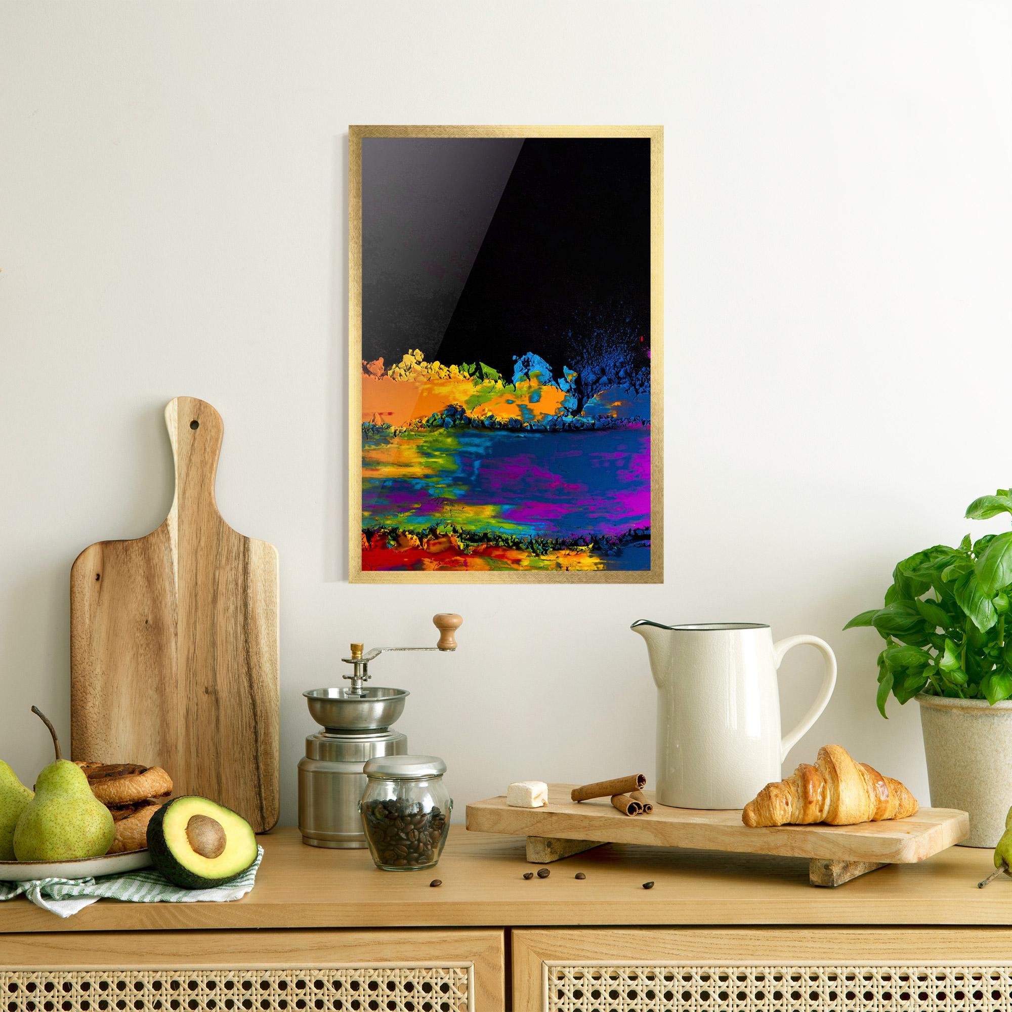 Gerahmte Poster Mixed Holi Colors mockup 8