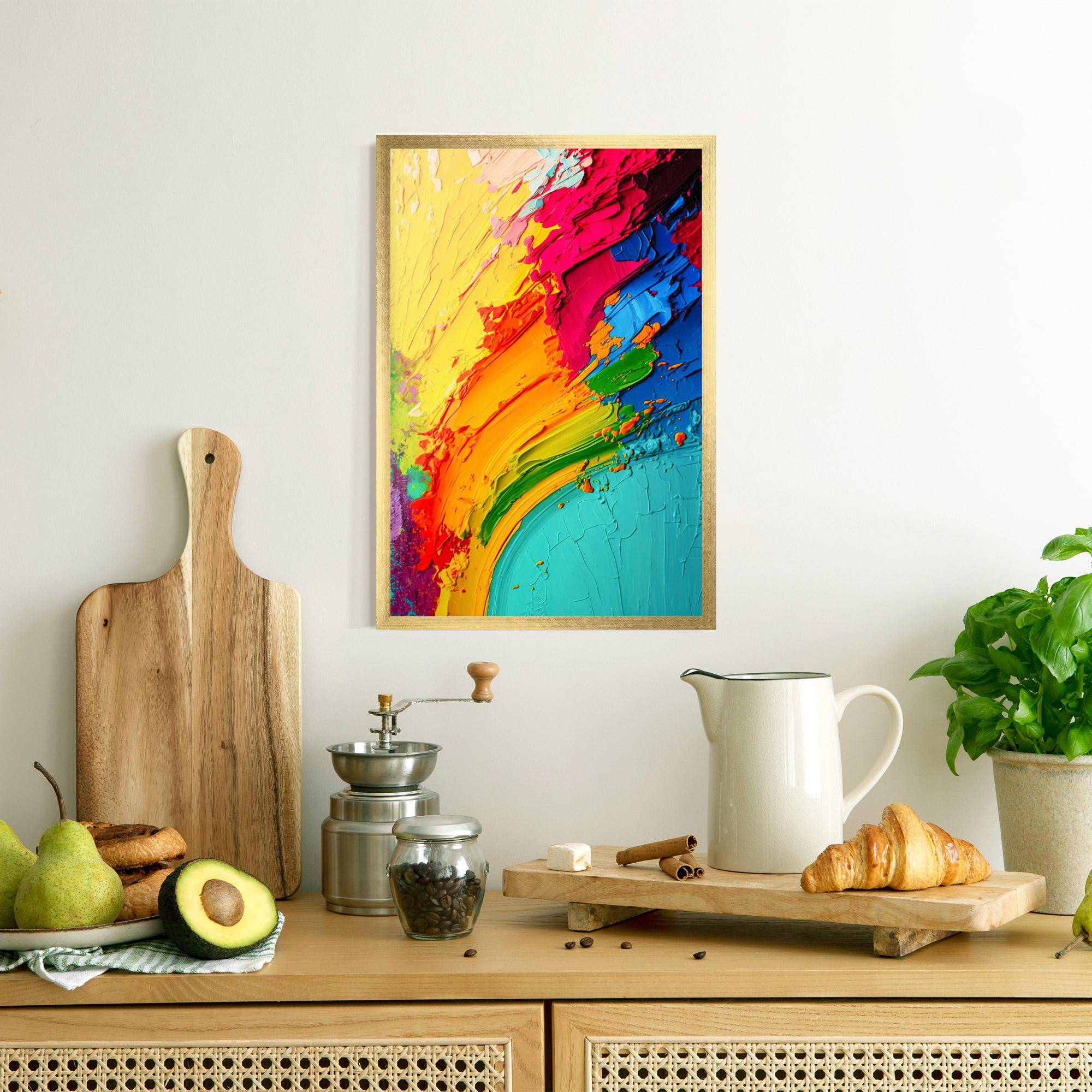 Gerahmte Poster Multicolored Painting mockup 8