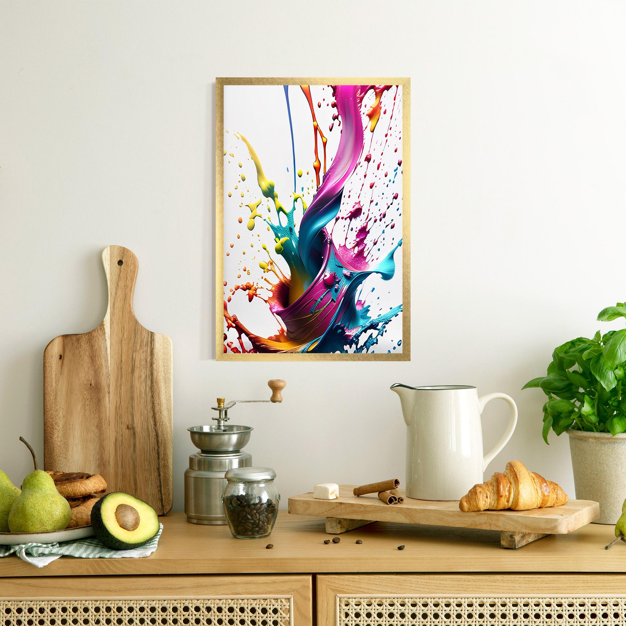 Gerahmte Poster Purple Blue Splash mockup 8