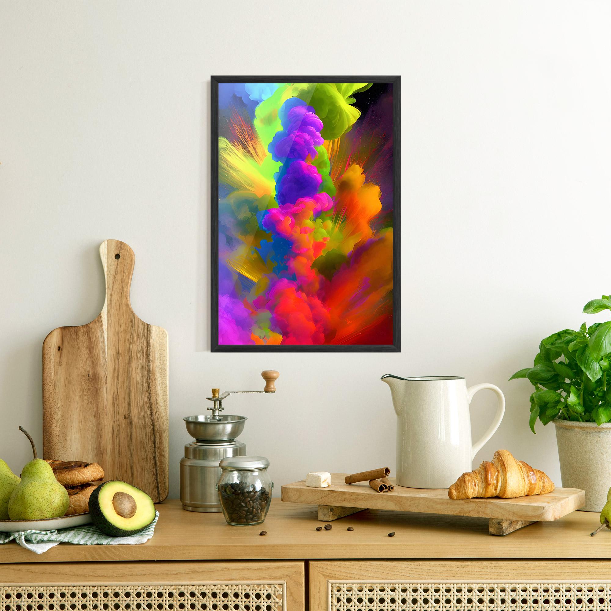 Gerahmte Poster Blurred Colorful Smoke mockup 8