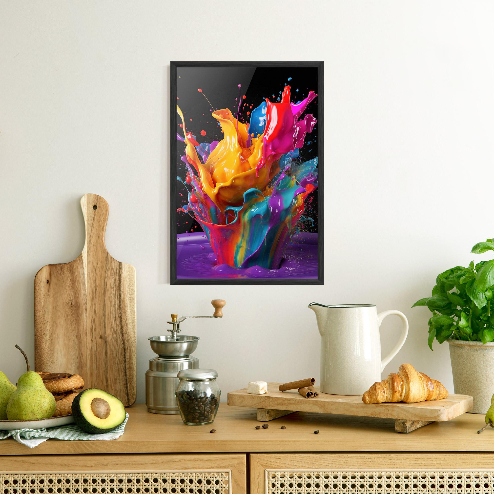 Gerahmte Poster Brightly Color Splashing mockup 8