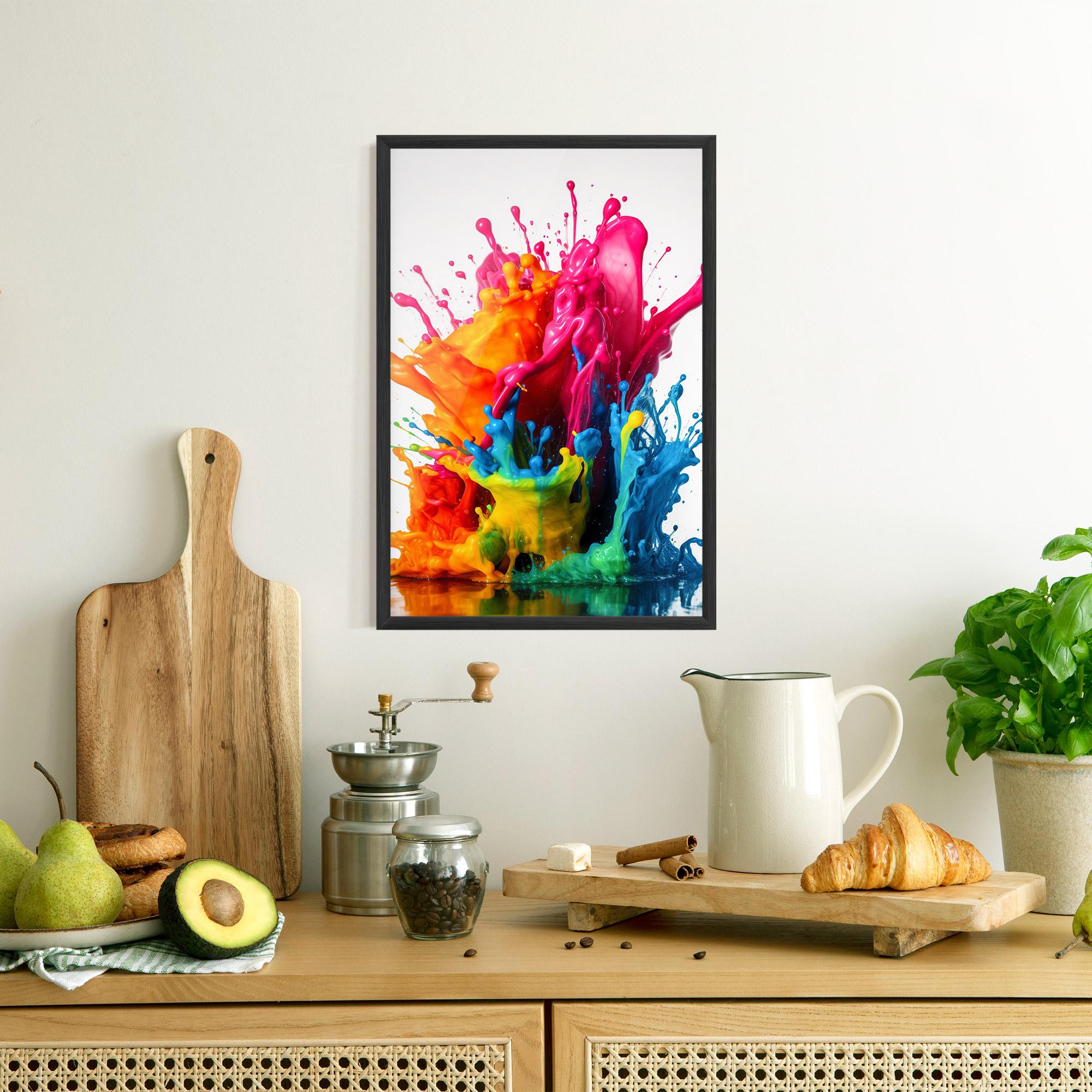 Gerahmte Poster Colorful Explosion Paint mockup 8
