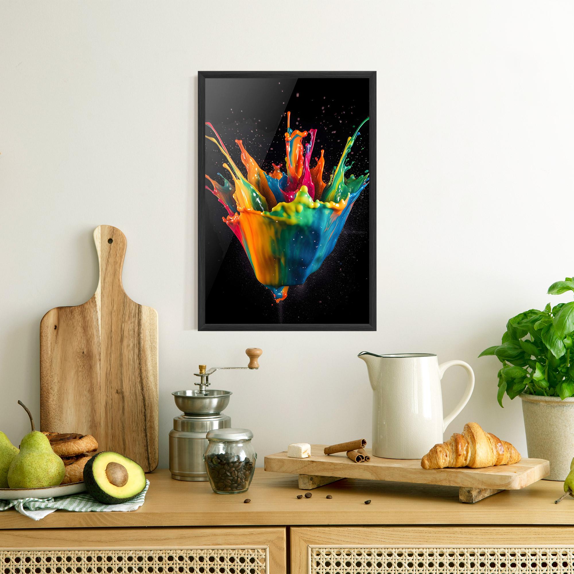 Gerahmte Poster Colorful Paint Dropped mockup 8