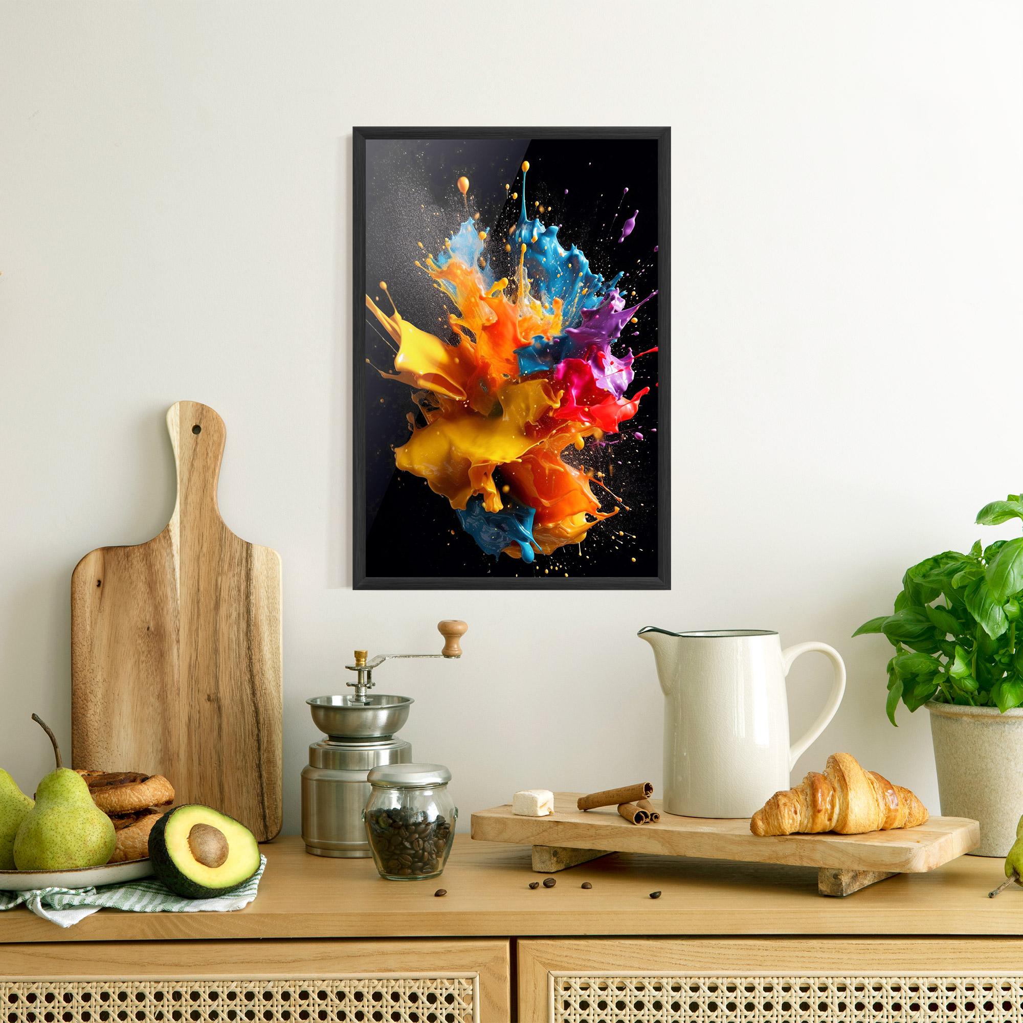 Gerahmte Poster Colors Splashing mockup 8