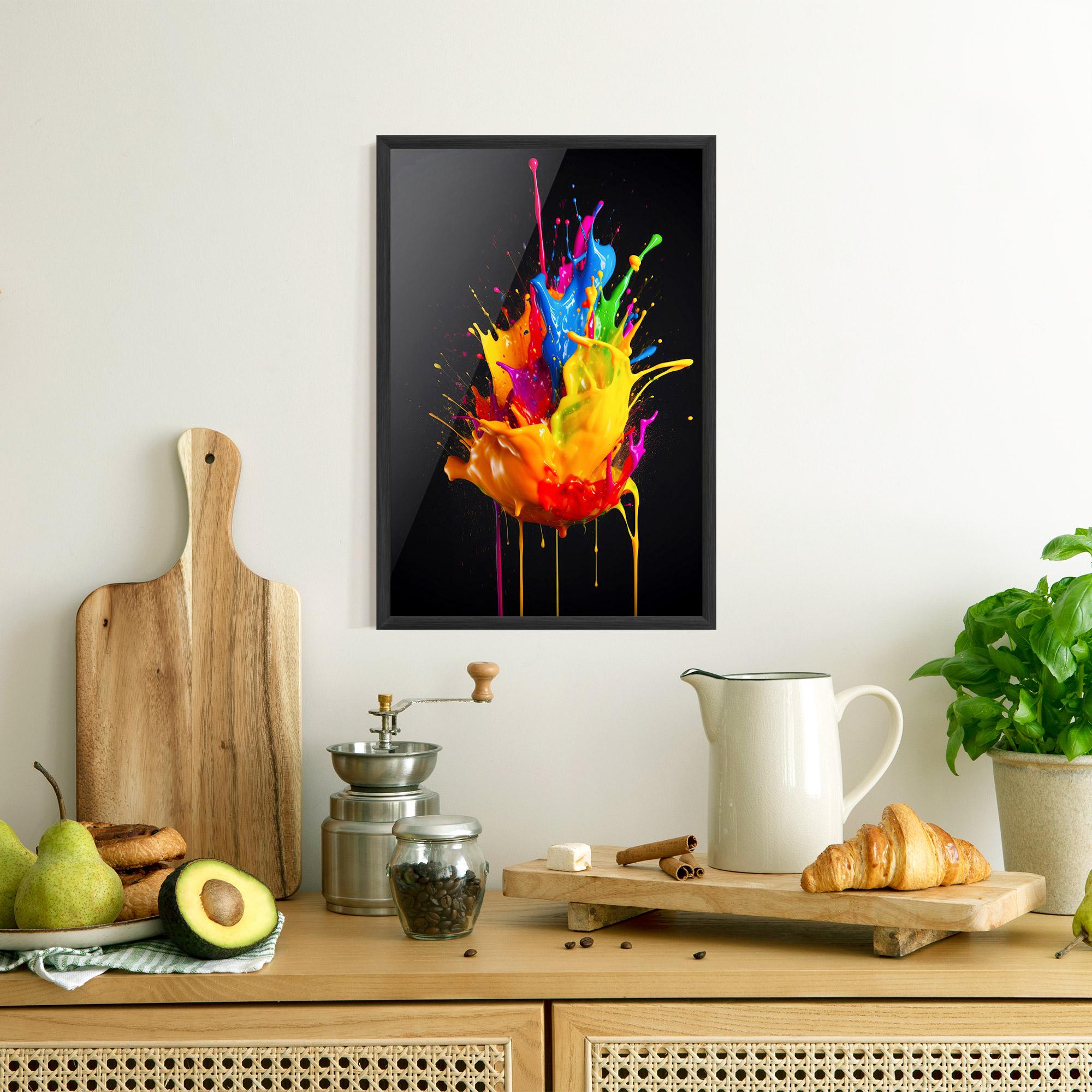 Gerahmte Poster Yellow Splash Floating mockup 8