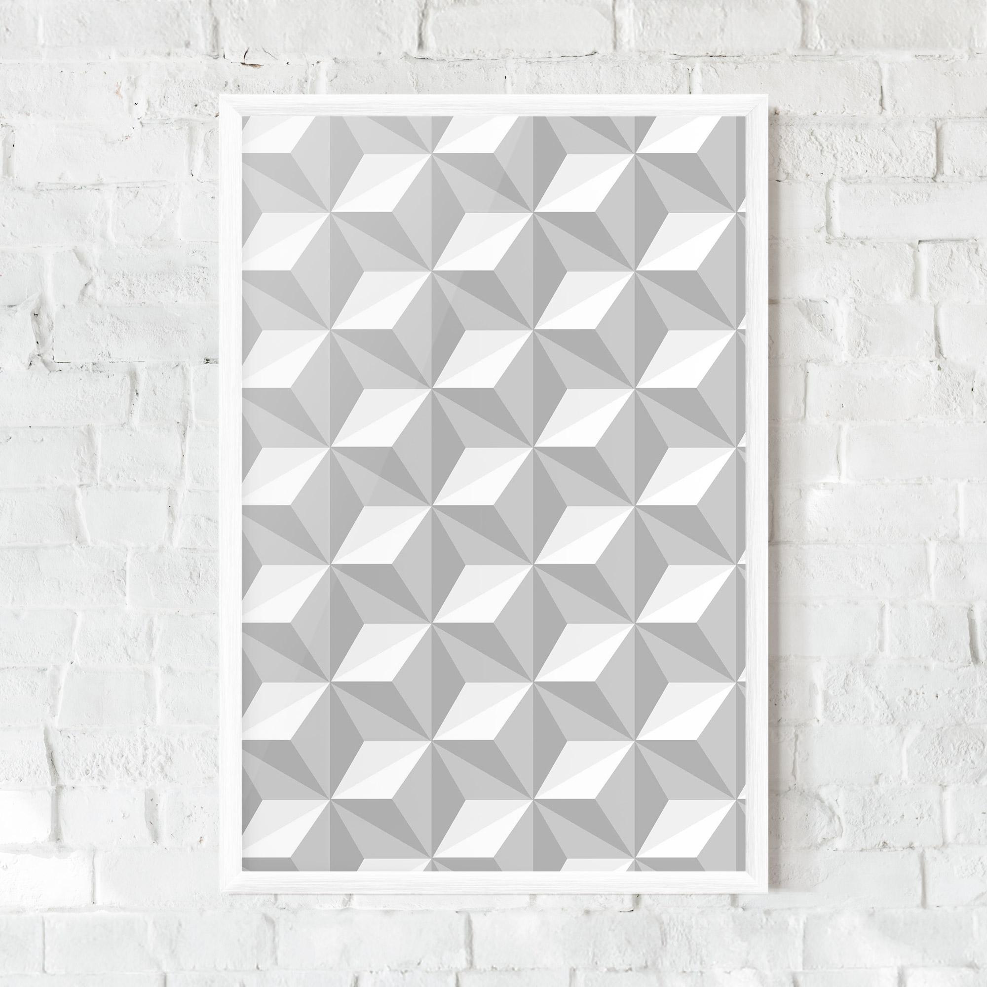 Gerahmte Poster White Triangle Pattern mockup 0
