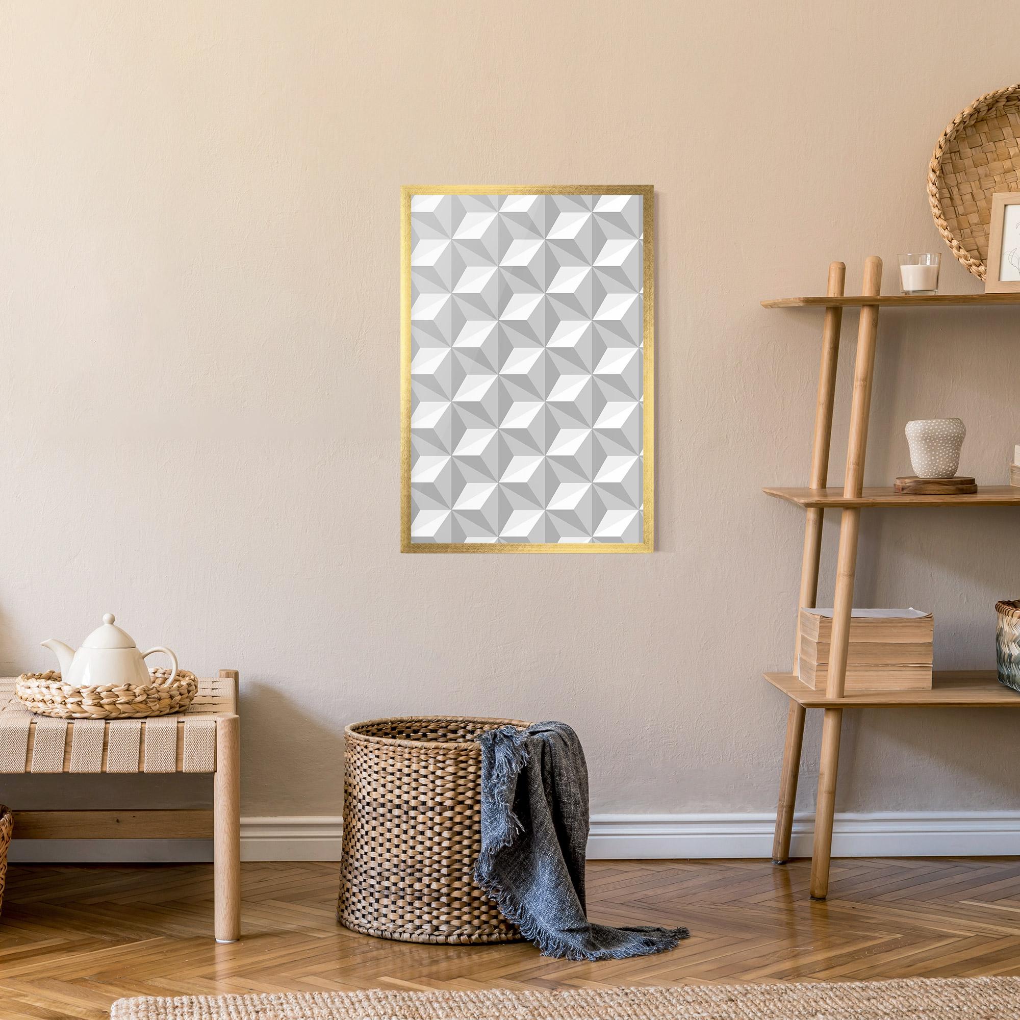 Gerahmte Poster White Triangle Pattern mockup 9
