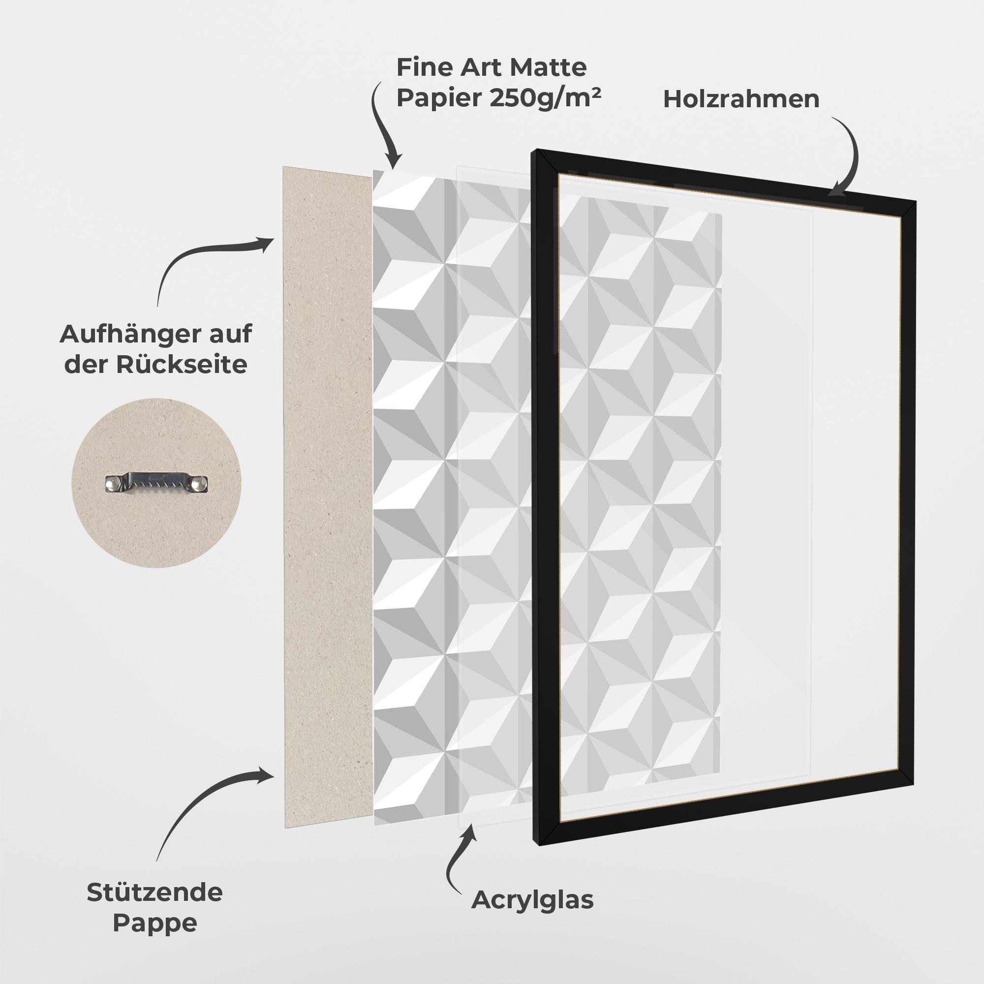 Gerahmte Poster White Triangle Pattern mockup 1