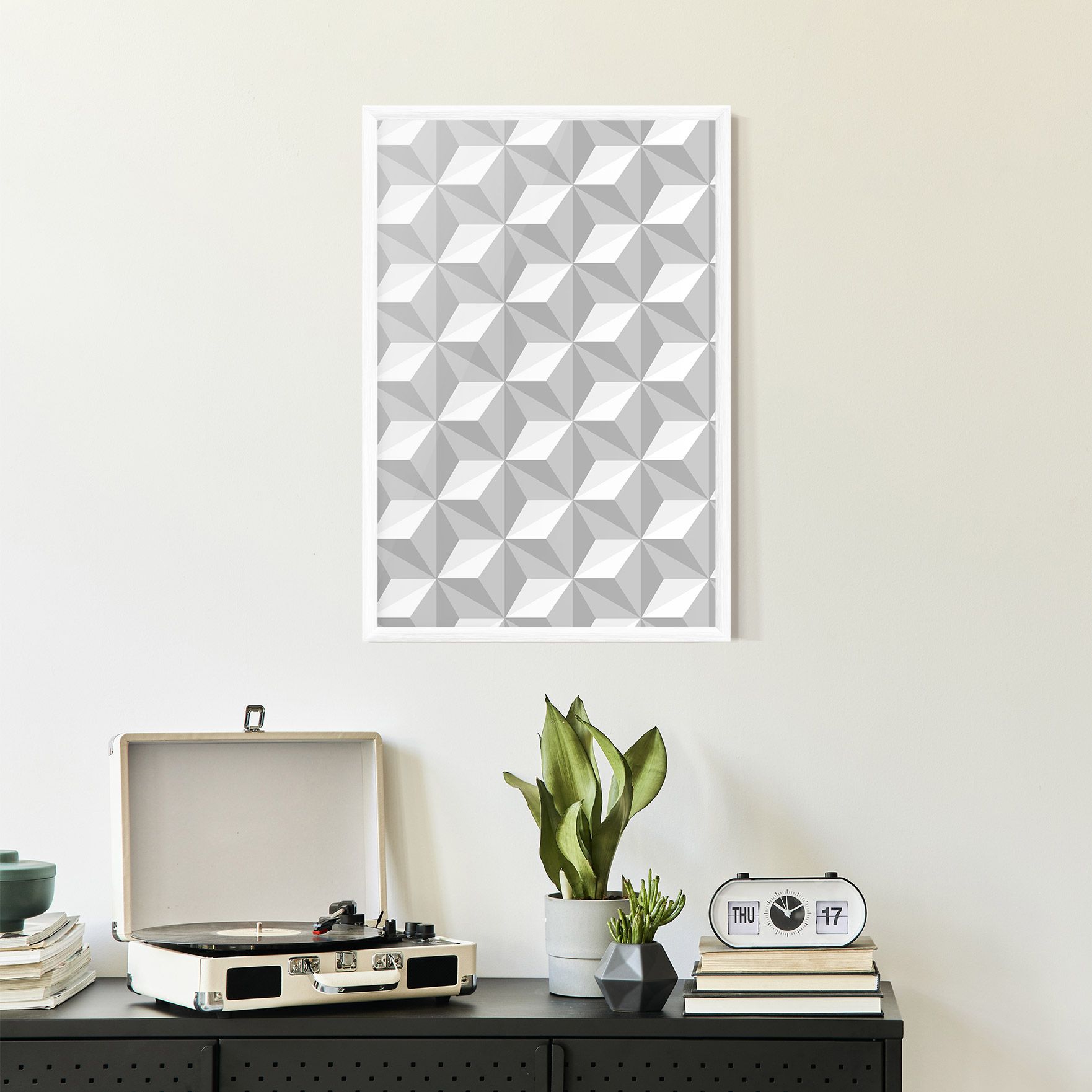 White Triangle Pattern mockup 2
