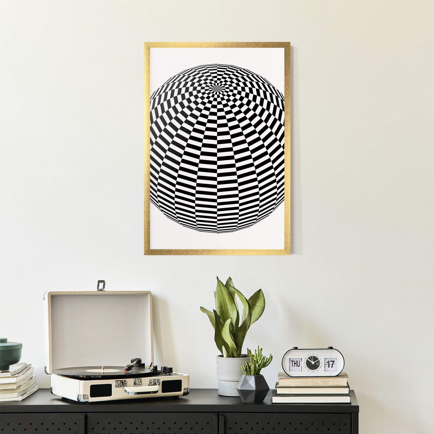 3d Black White Ball mockup 2