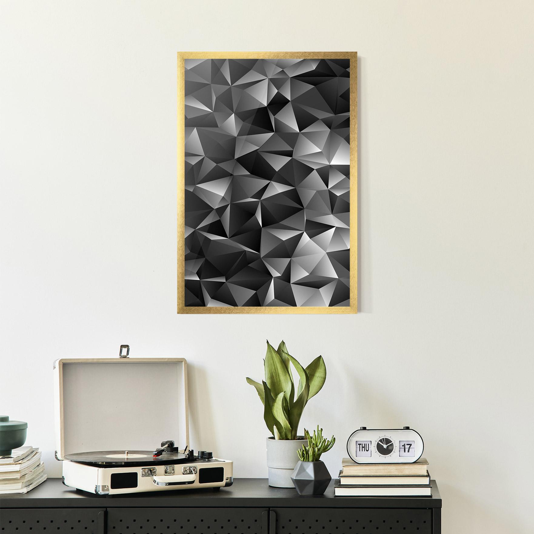 Gerahmte Poster Black Triangle Pattern mockup 2