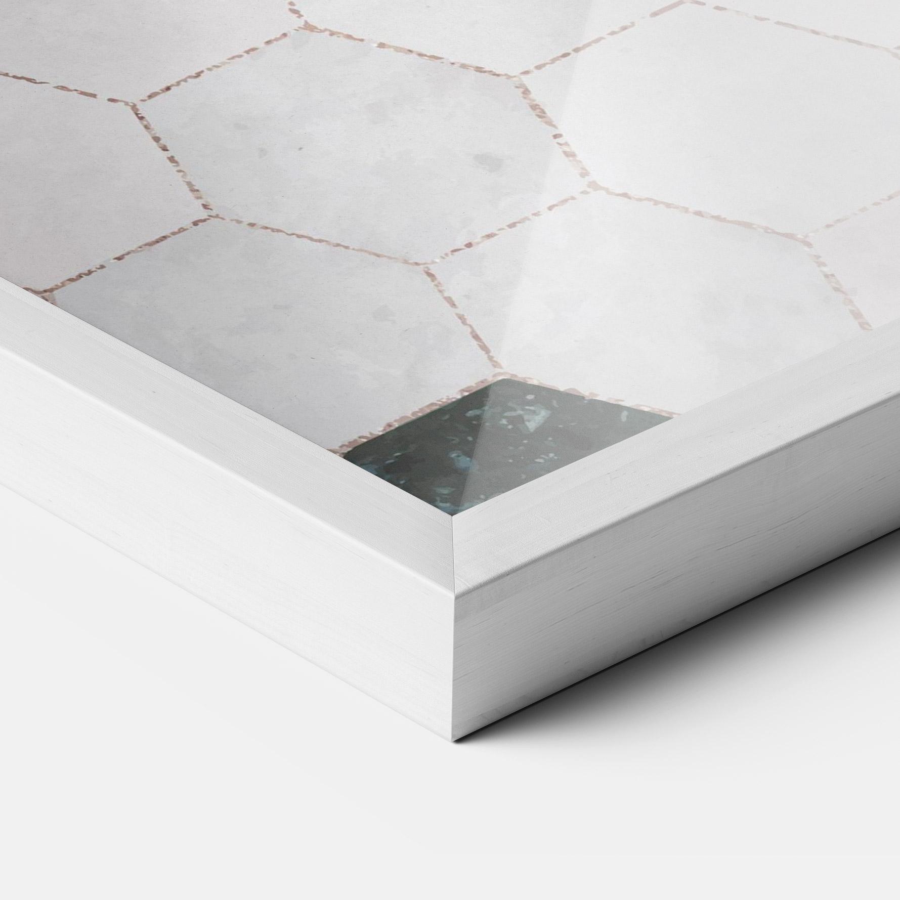 Gerahmte Poster Green Hexagon mockup 3