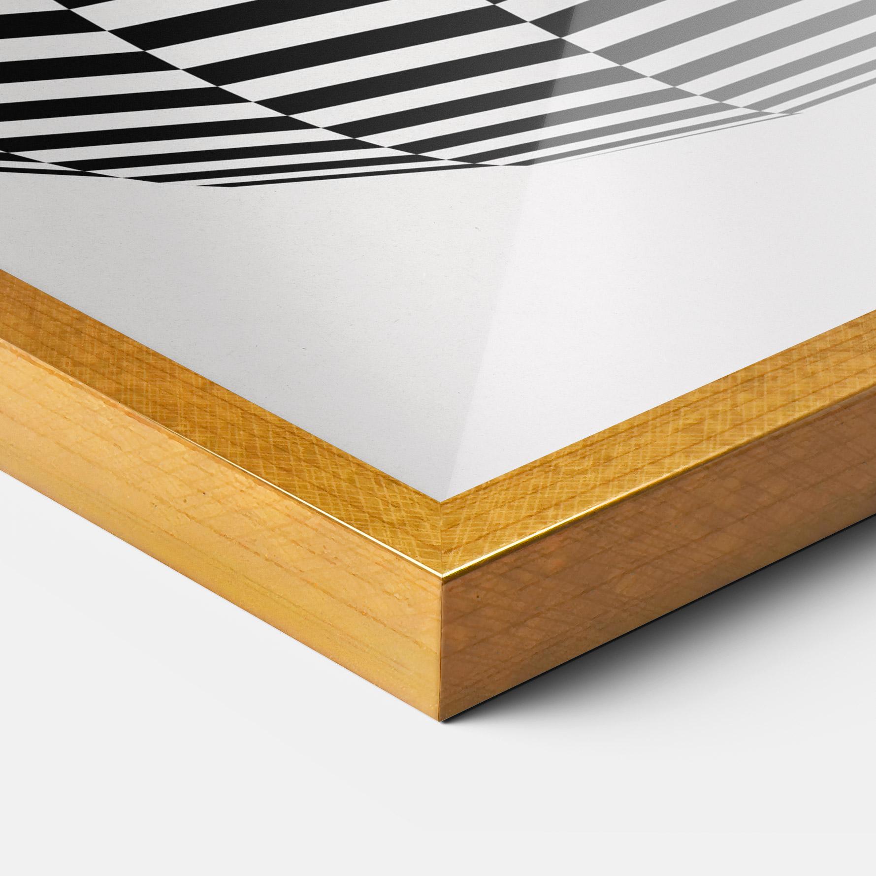 Gerahmte Poster 3d Black White Ball mockup 3