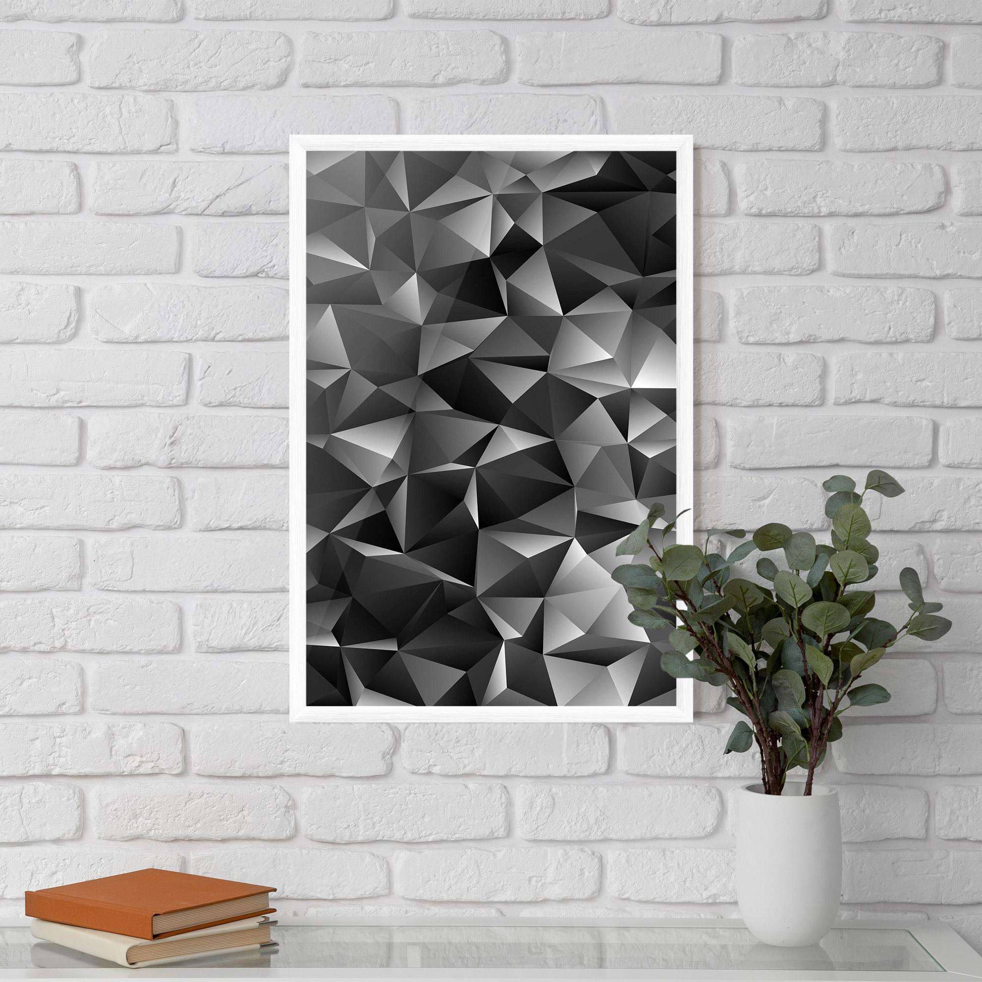 Gerahmte Poster Black Triangle Pattern mockup 5