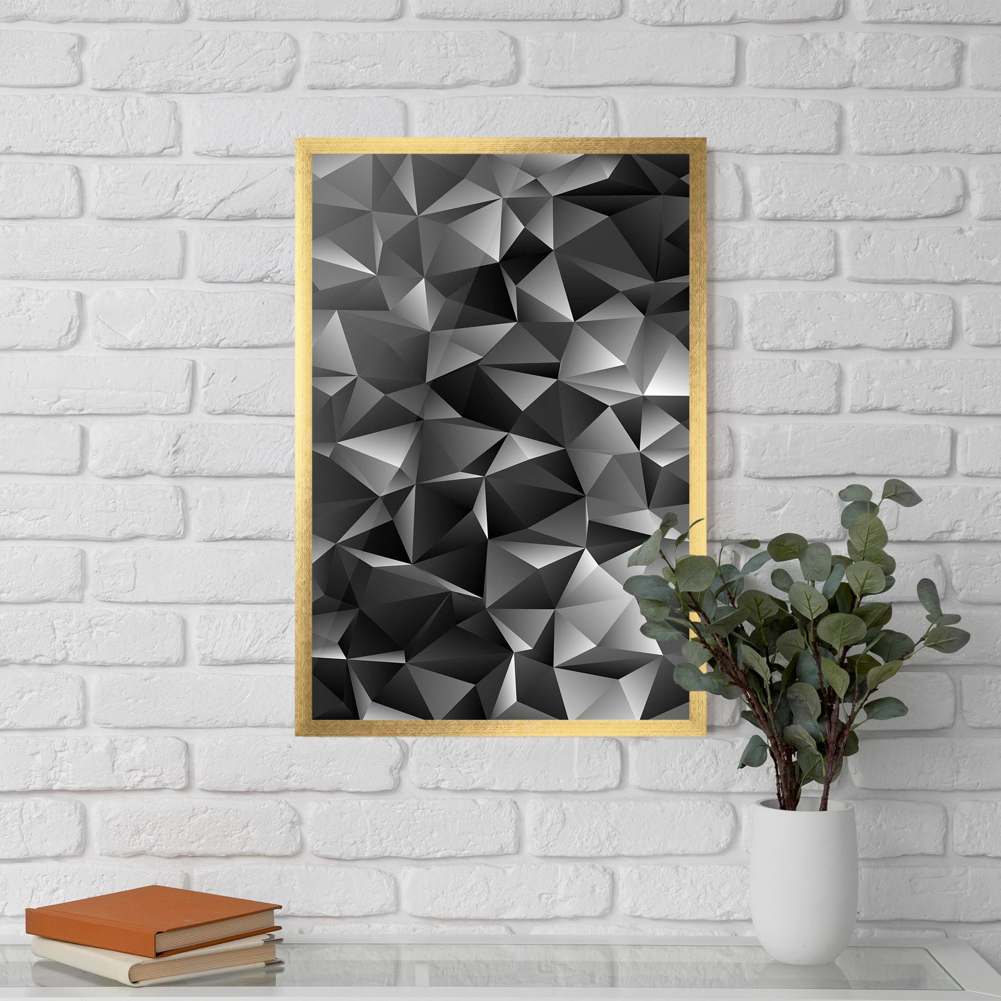 Gerahmte Poster Black Triangle Pattern mockup 5