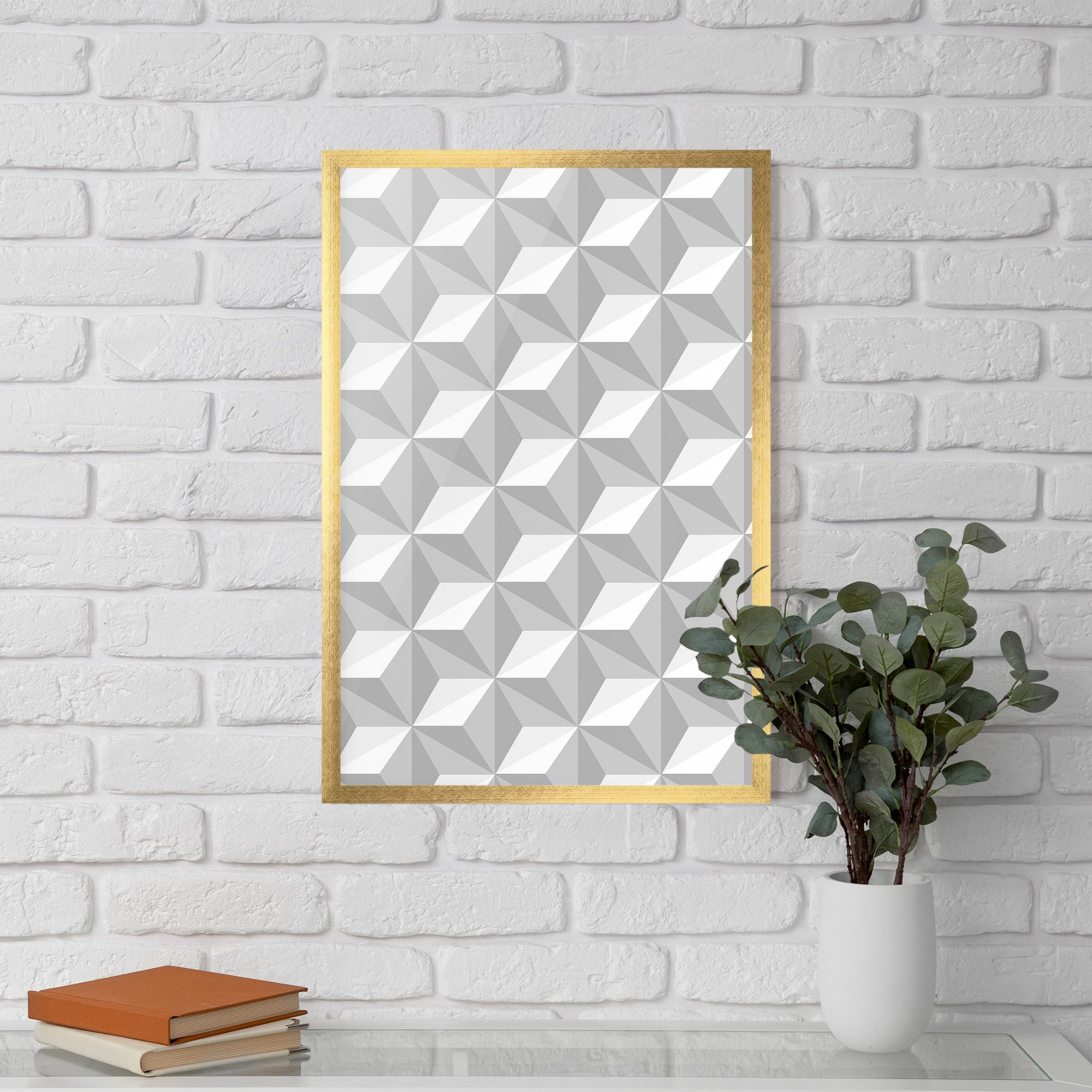 White Triangle Pattern mockup 5