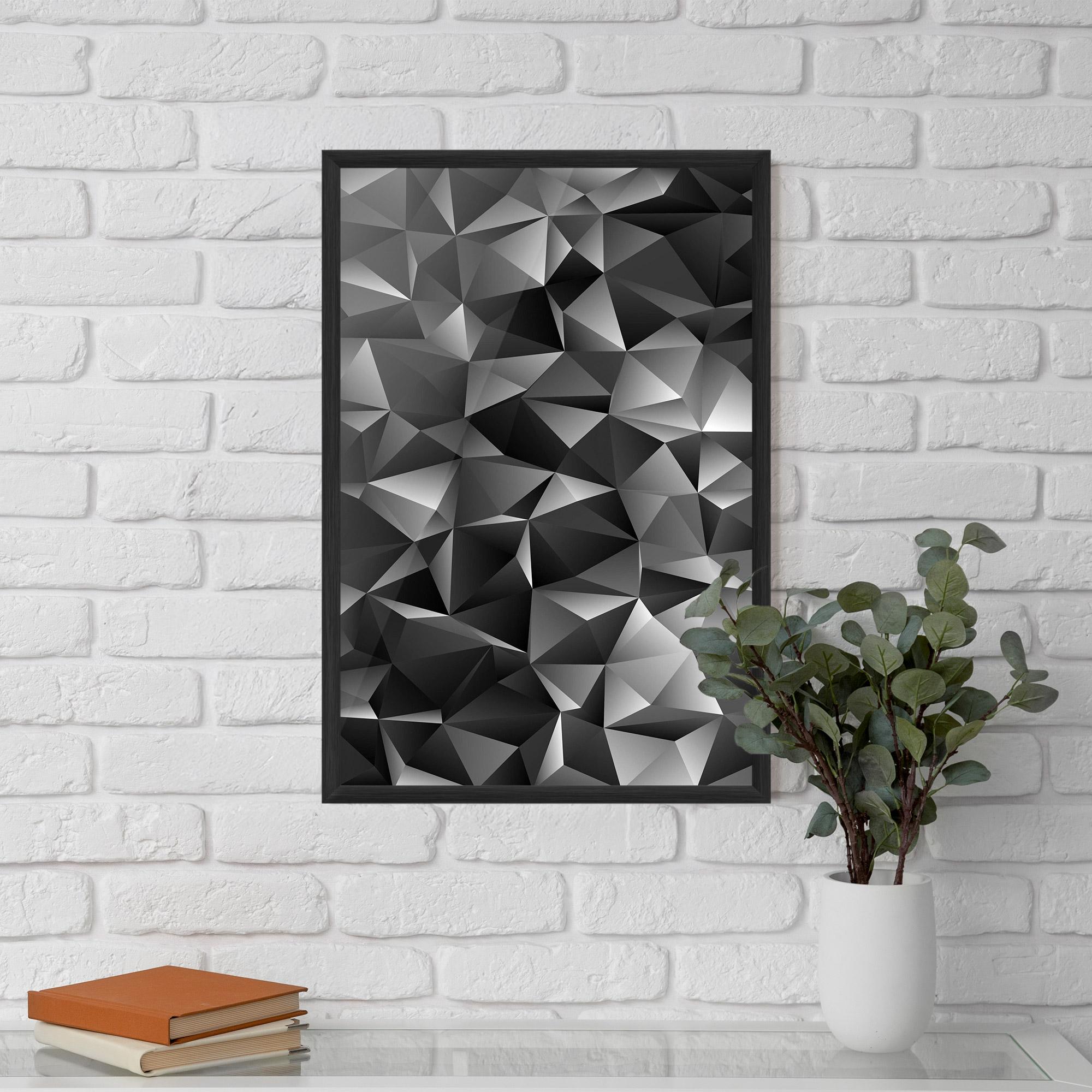 Gerahmte Poster Black Triangle Pattern mockup 5