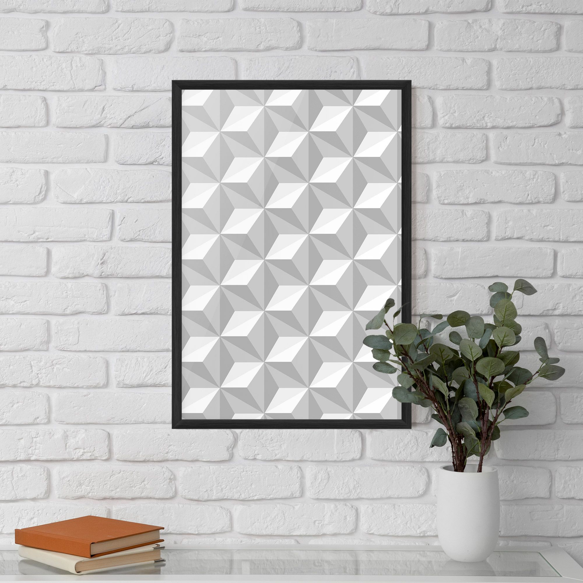 White Triangle Pattern mockup 5