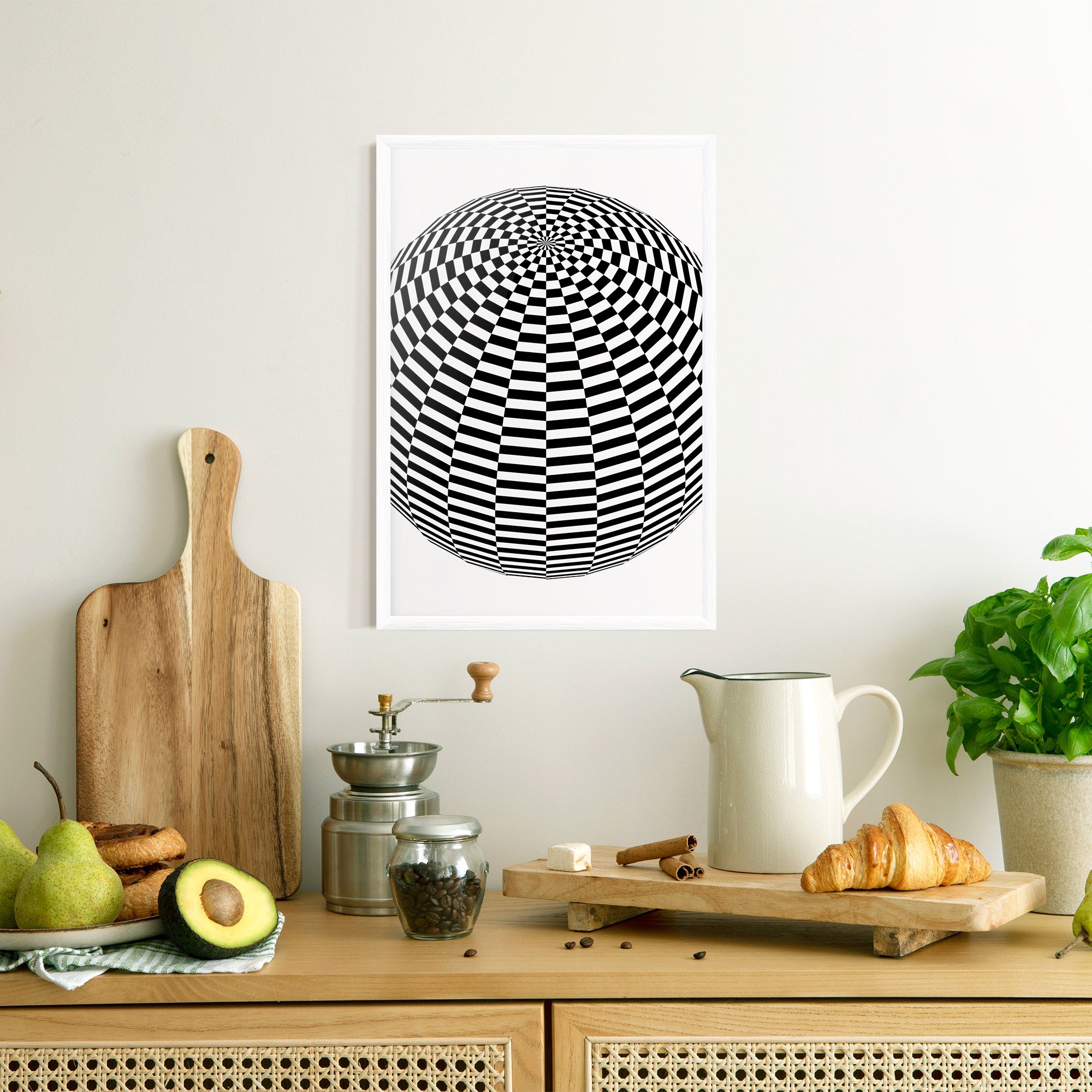 3d Black White Ball mockup 8