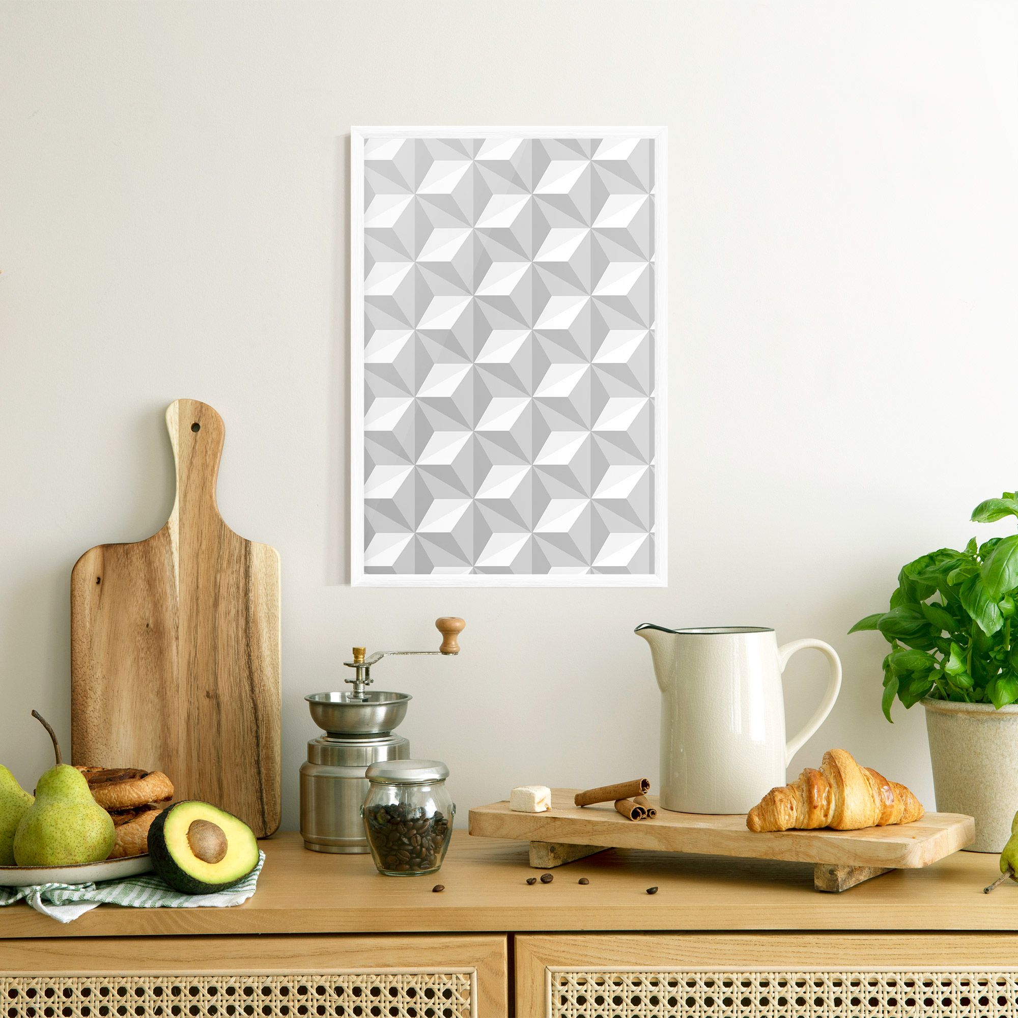 White Triangle Pattern mockup 8