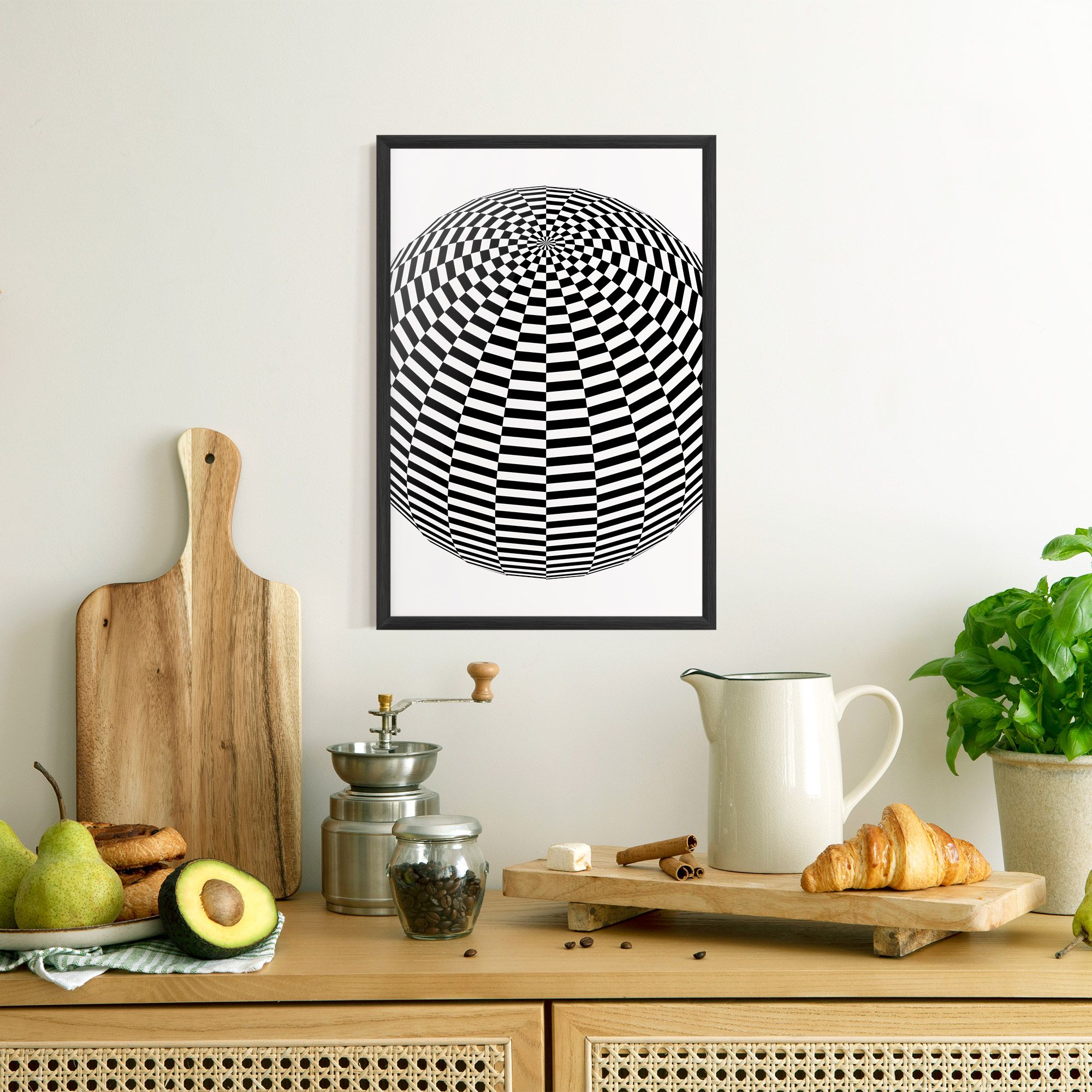 3d Black White Ball mockup 8