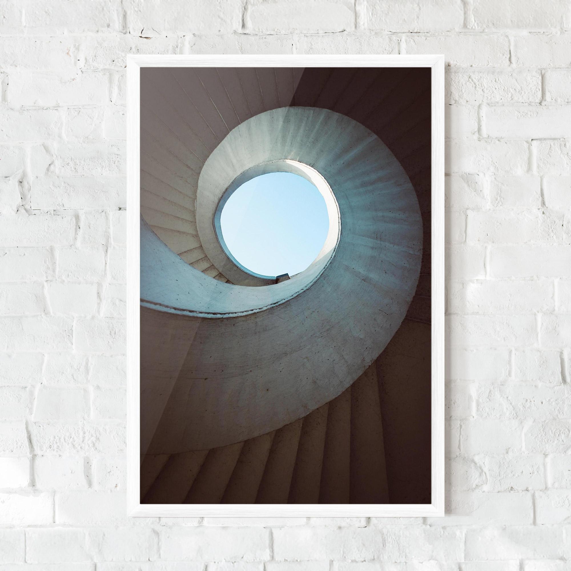 Gerahmte Poster Spiral Cream Stairs mockup 0