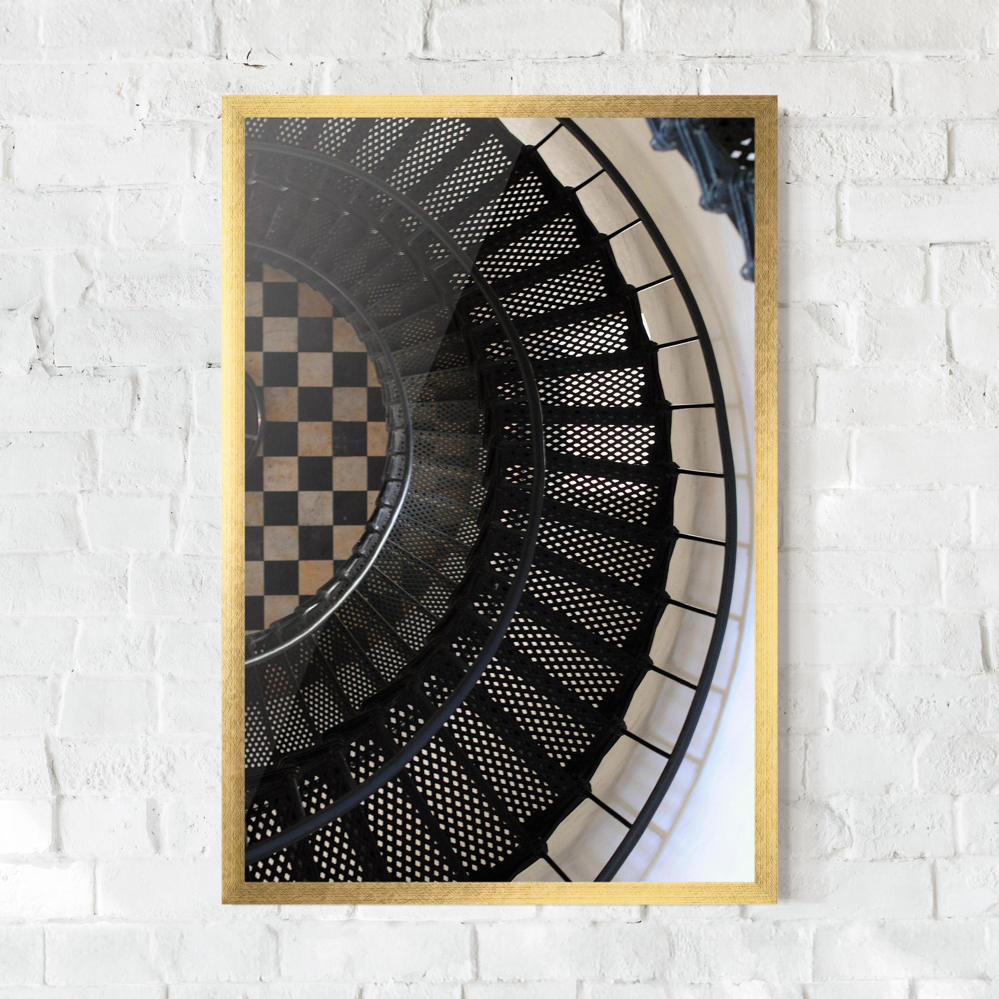Gerahmte Poster Beautiful Black Stairs mockup 0