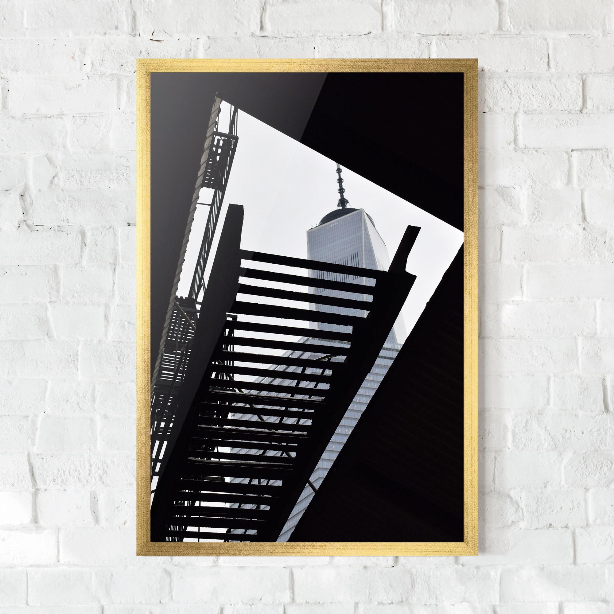 Gerahmte Poster Black Stairs Floating mockup 0