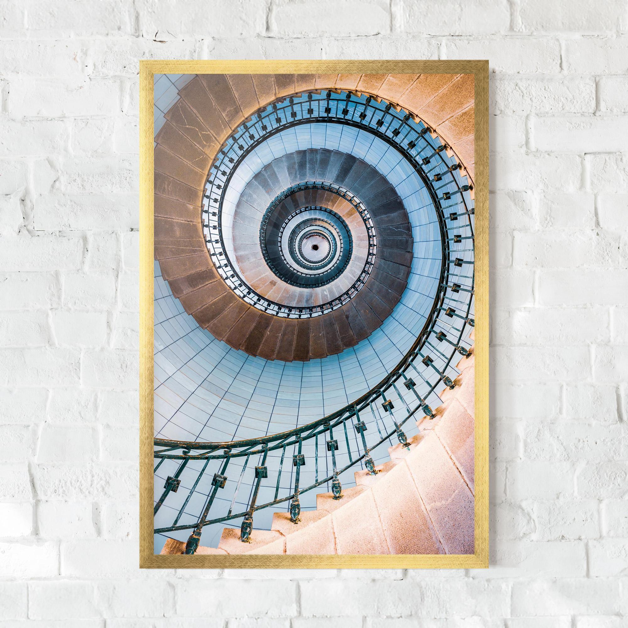 Gerahmte Poster Blue Opaline Stairs mockup 0