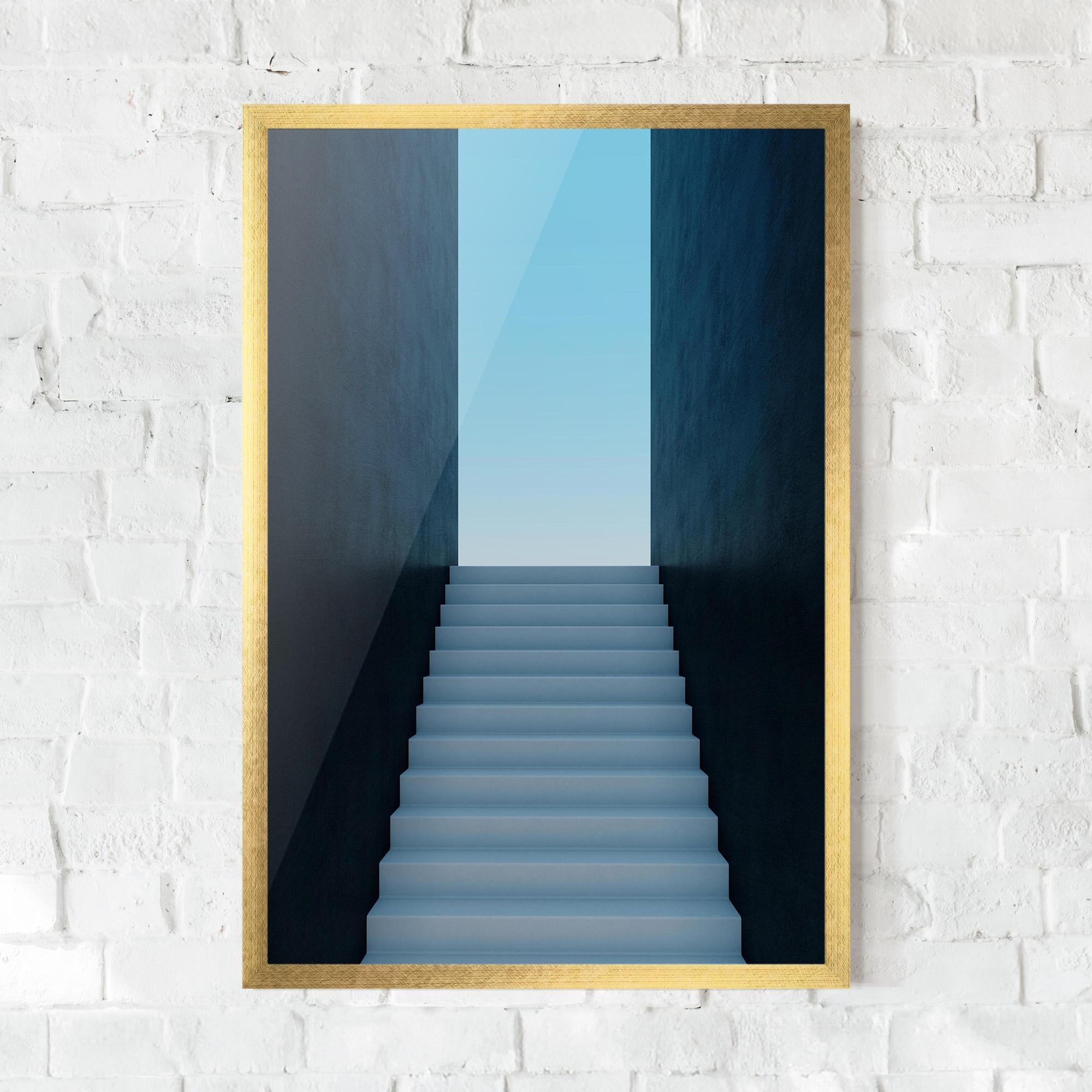 Gerahmte Poster Forward Stairs mockup 0