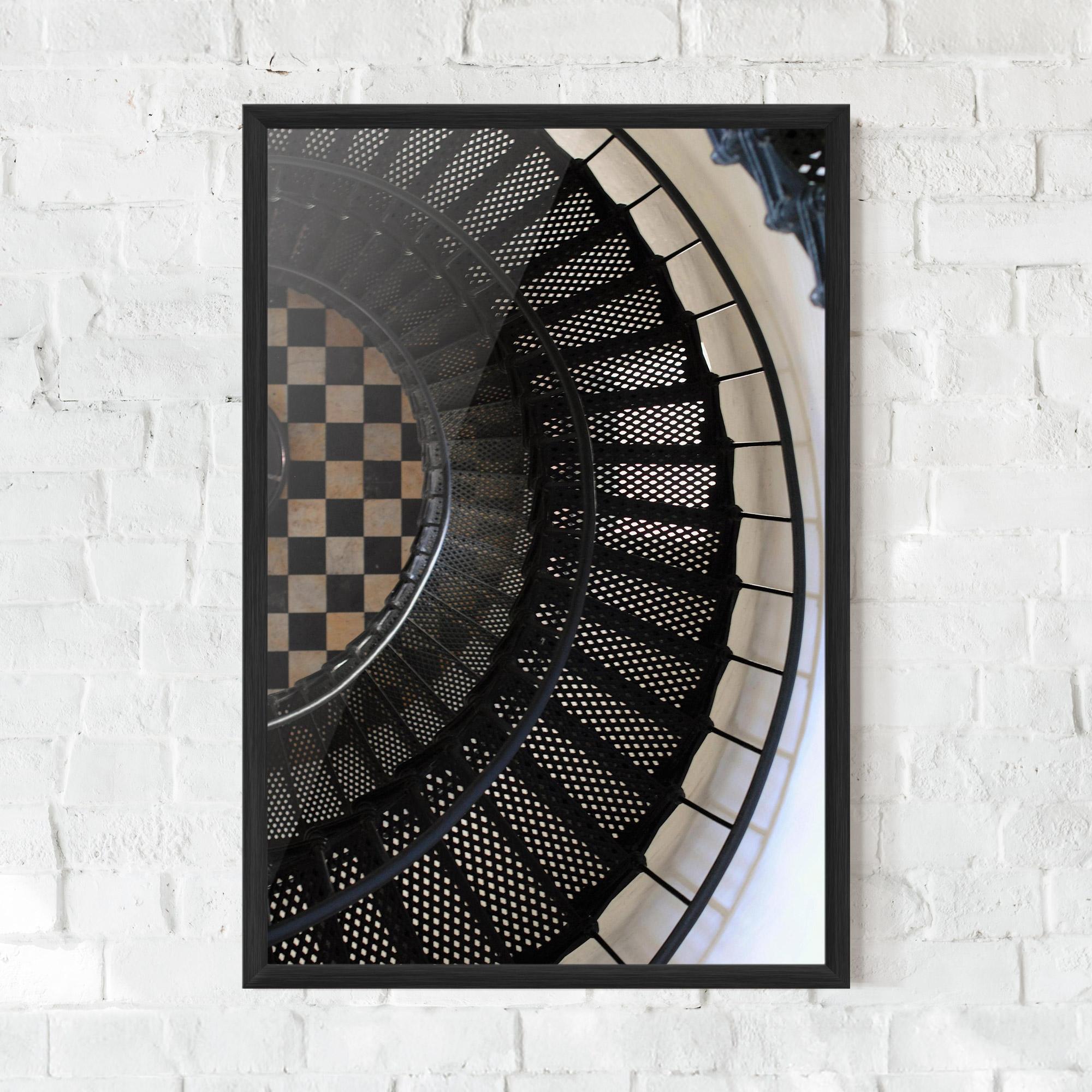 Gerahmte Poster Beautiful Black Stairs mockup 0