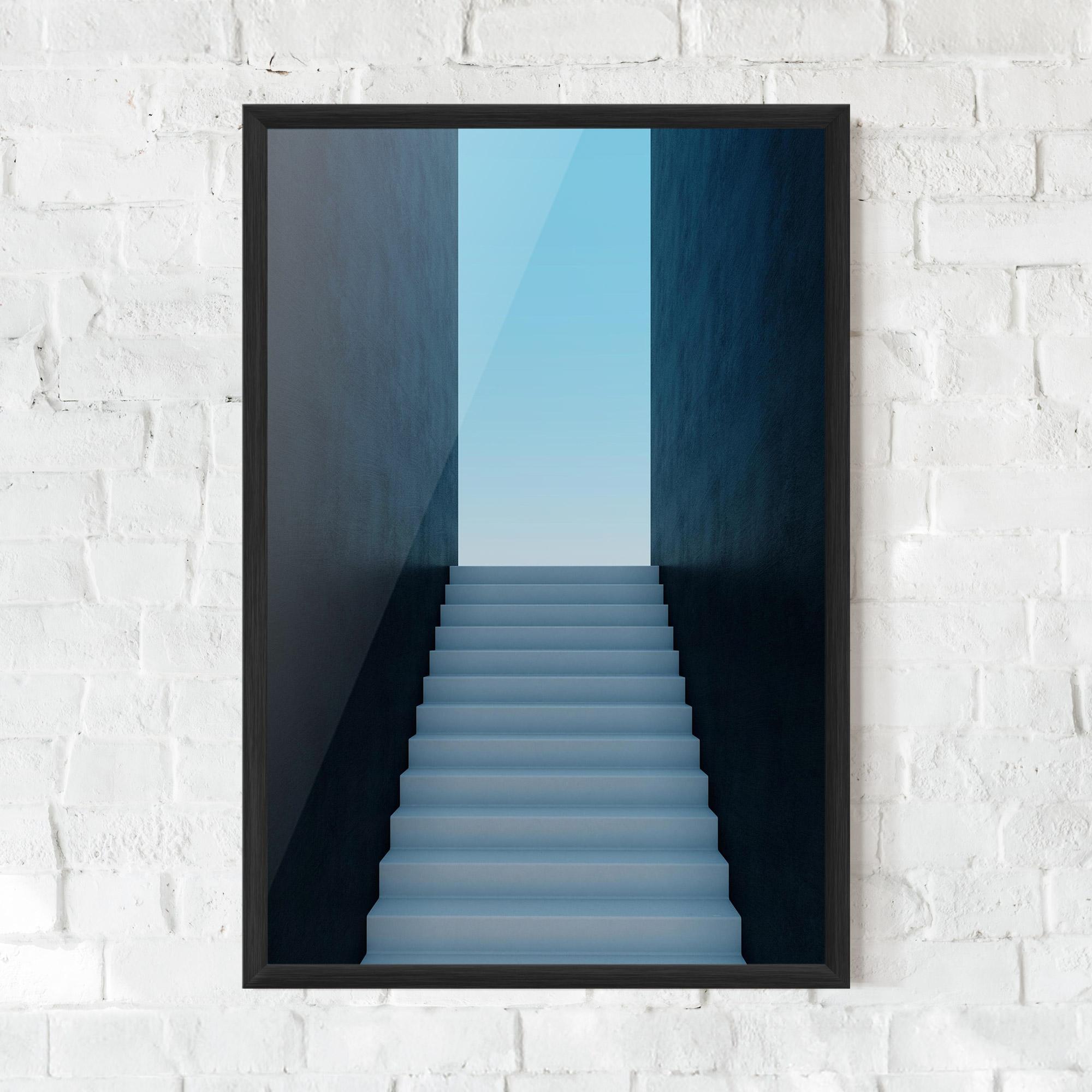 Gerahmte Poster Forward Stairs mockup 0