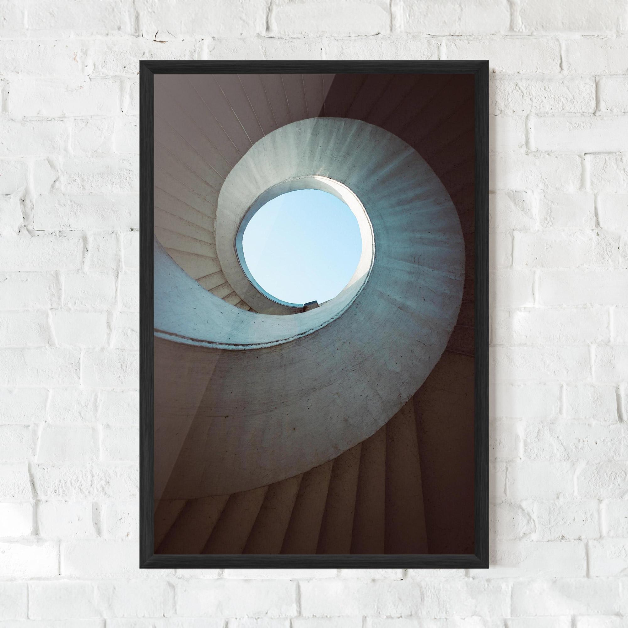 Gerahmte Poster Spiral Cream Stairs mockup 0