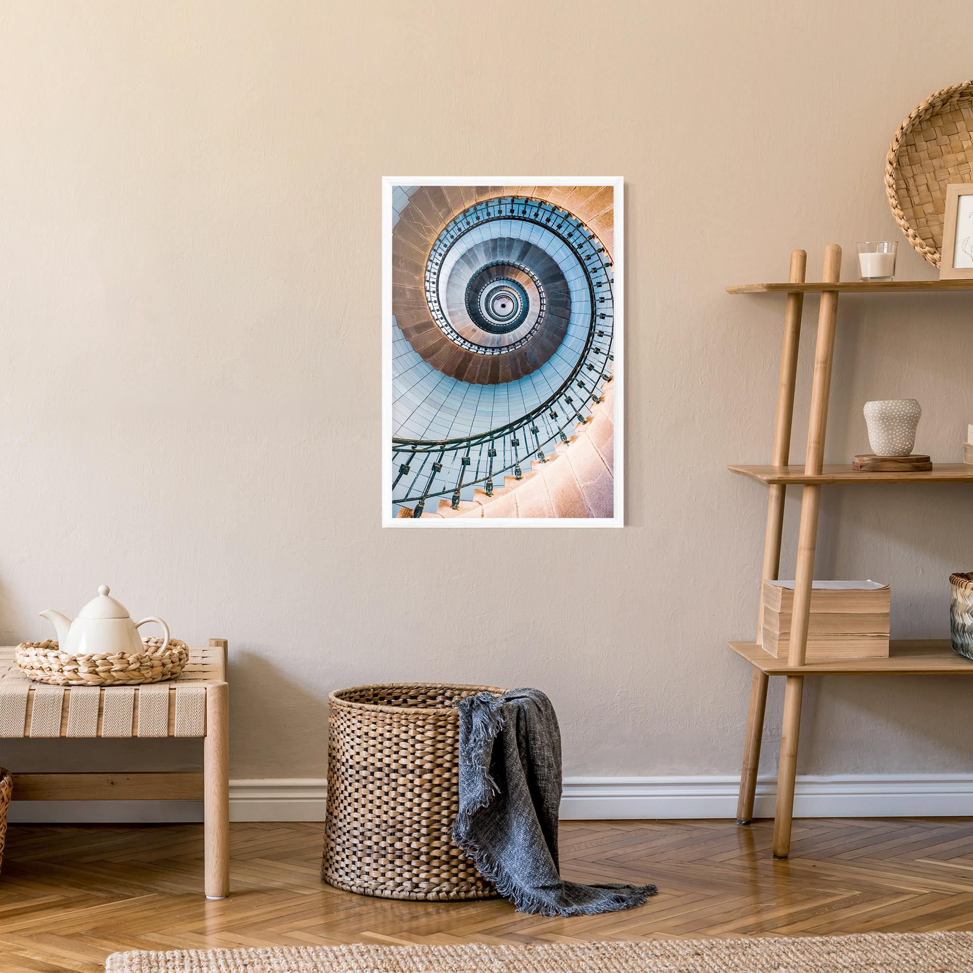 Gerahmte Poster Blue Opaline Stairs mockup 9