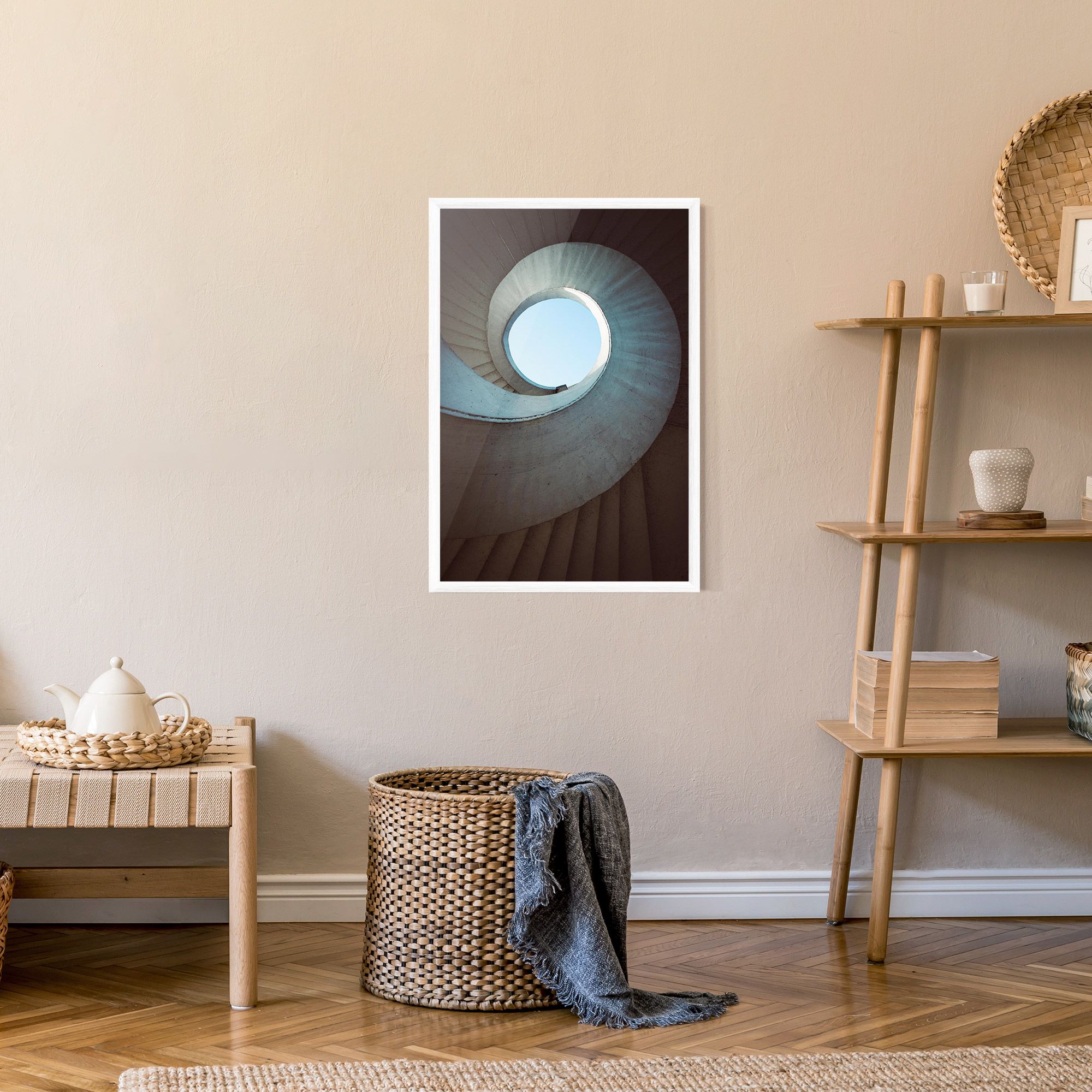 Spiral Cream Stairs mockup 9